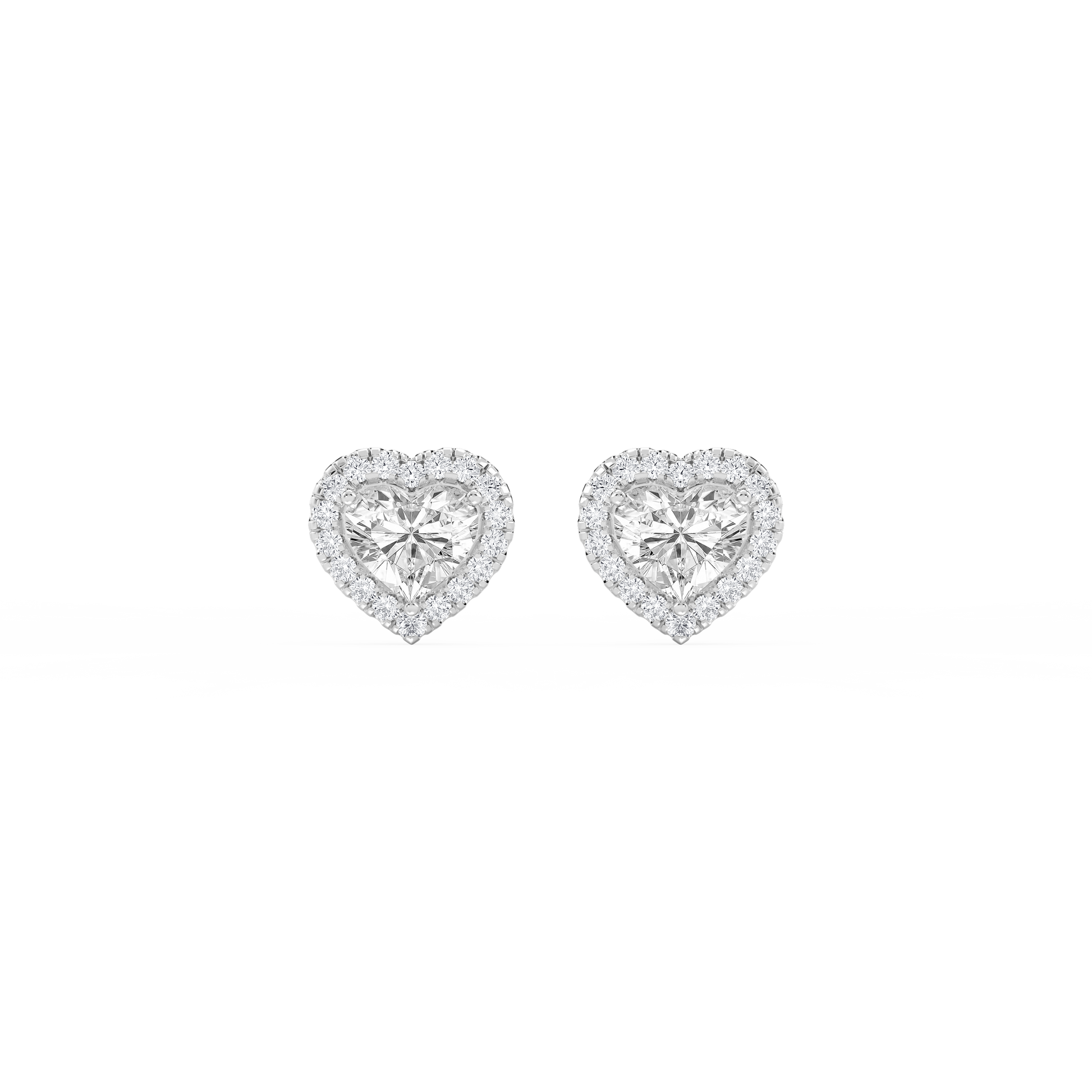 Lovea Pia Ohrstecker – Herzschliff – Weißgold