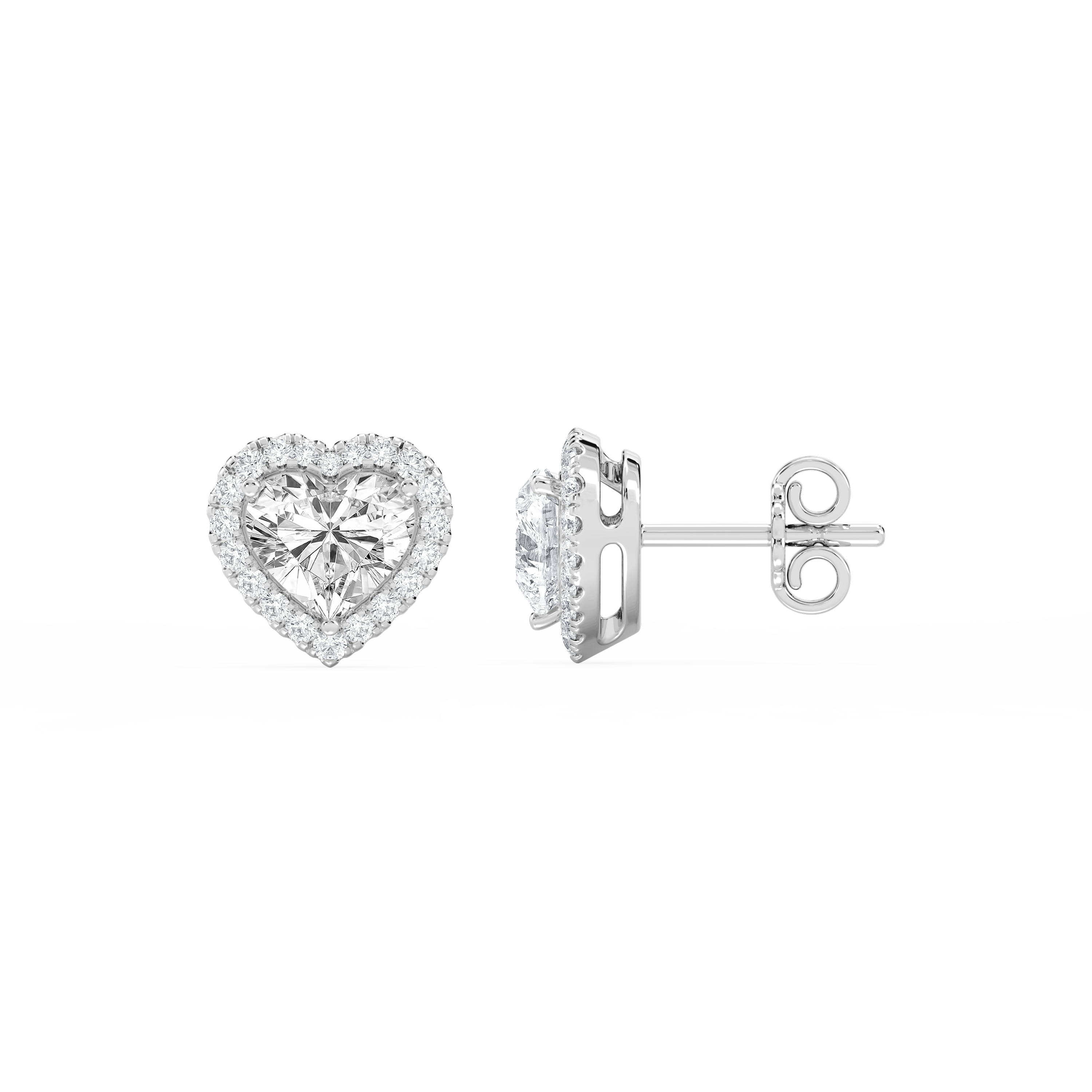 Lovea Pia Ohrstecker – Herzschliff – Weißgold