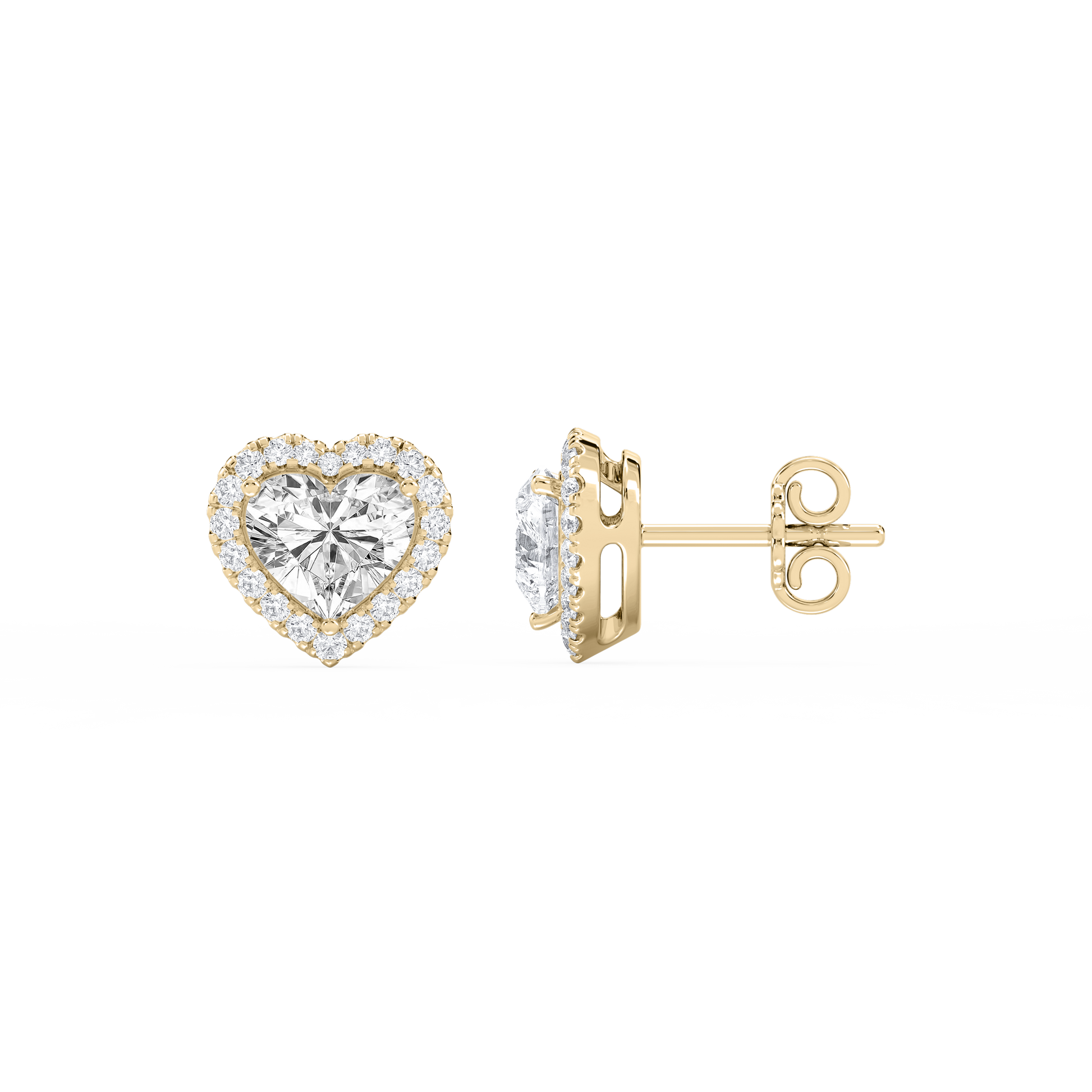 Lovea Pia Ohrstecker – Herzschliff – Gelbgold