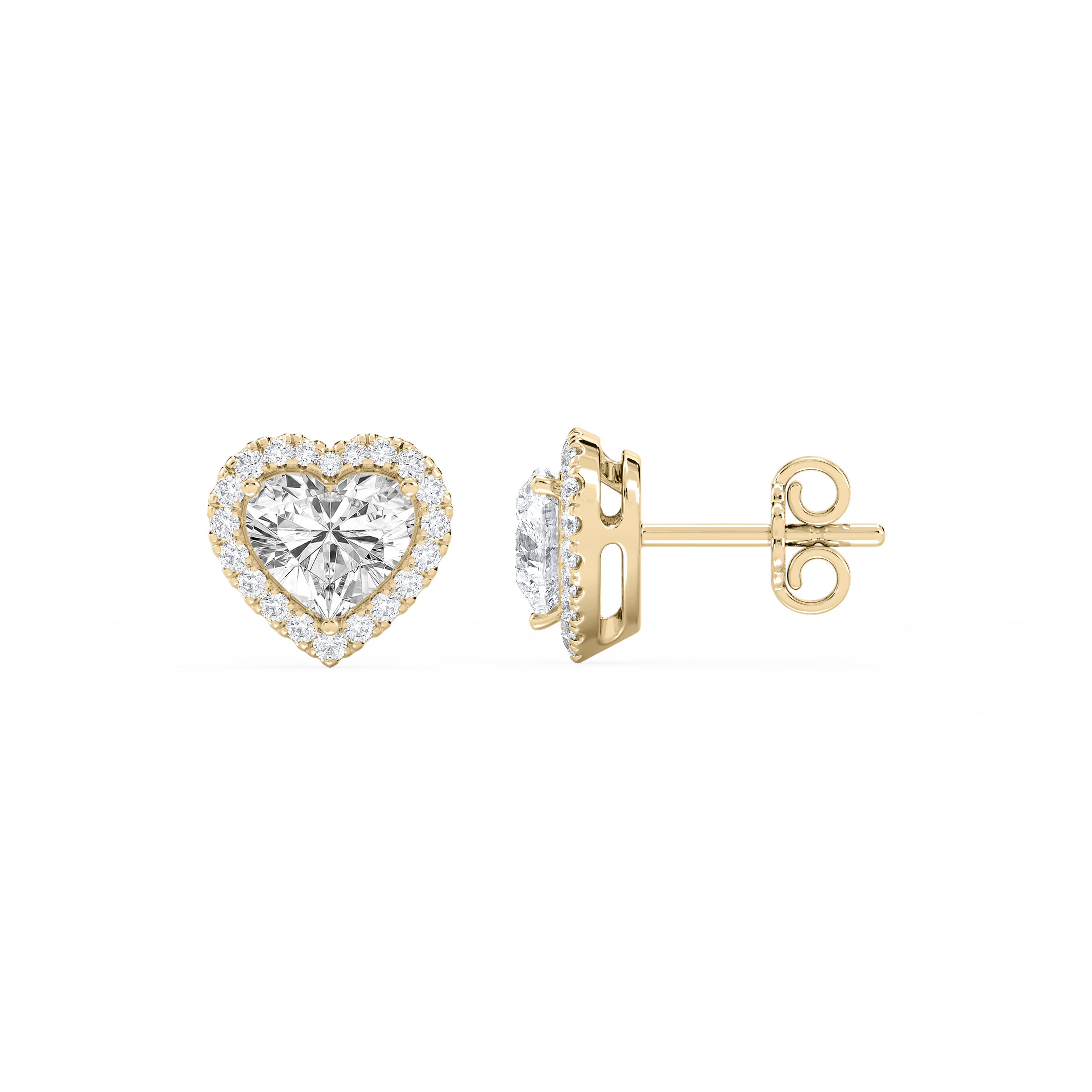 Lovea Pia Ohrstecker – Herzschliff – Gelbgold