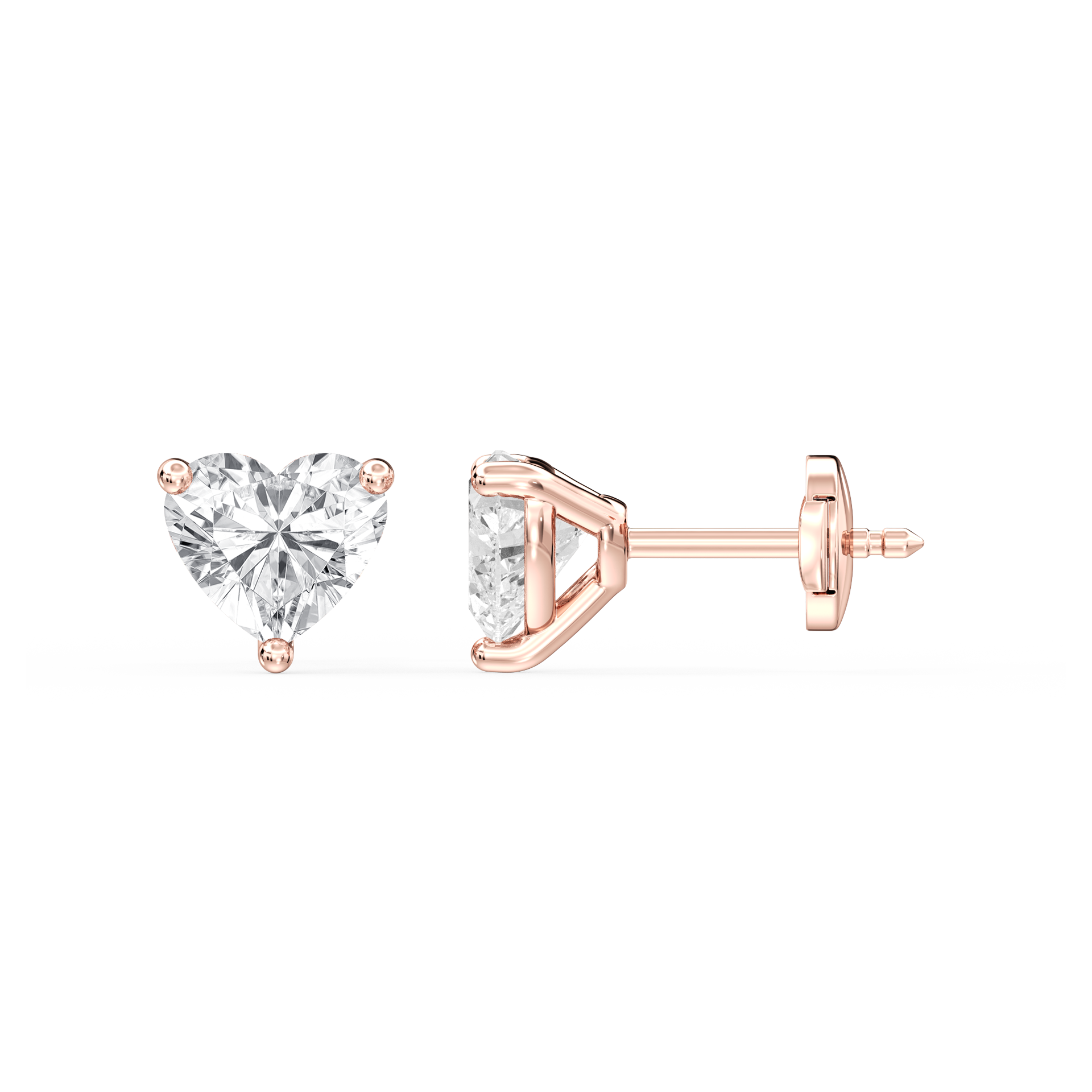 Lovea Nora Ohrstecker Sicherheitsverschluss – Herzschliff – Roségold