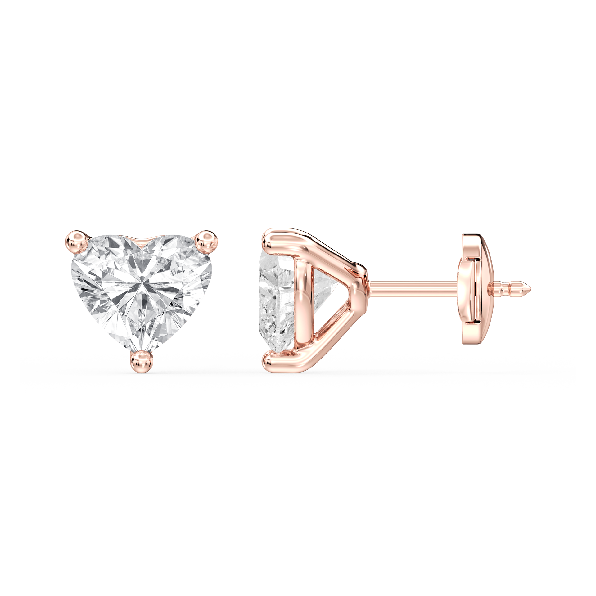 Lovea Nora Ohrstecker Sicherheitsverschluss – Herzschliff – Roségold