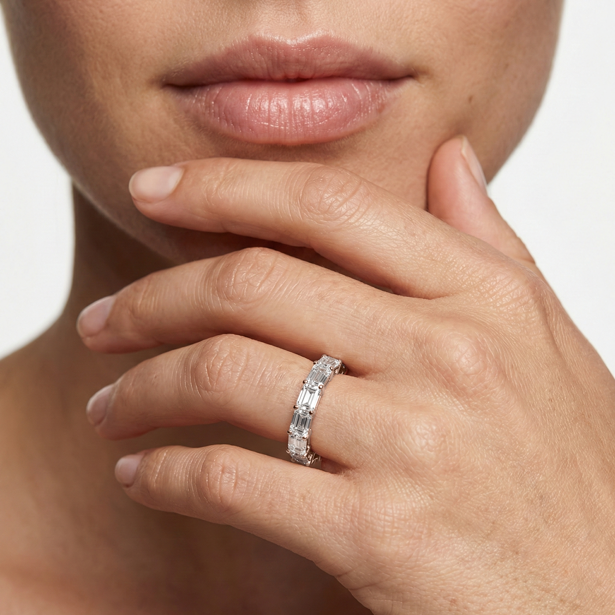 Lovea Ida Eternity Ring Smaragdschliff – Roségold
