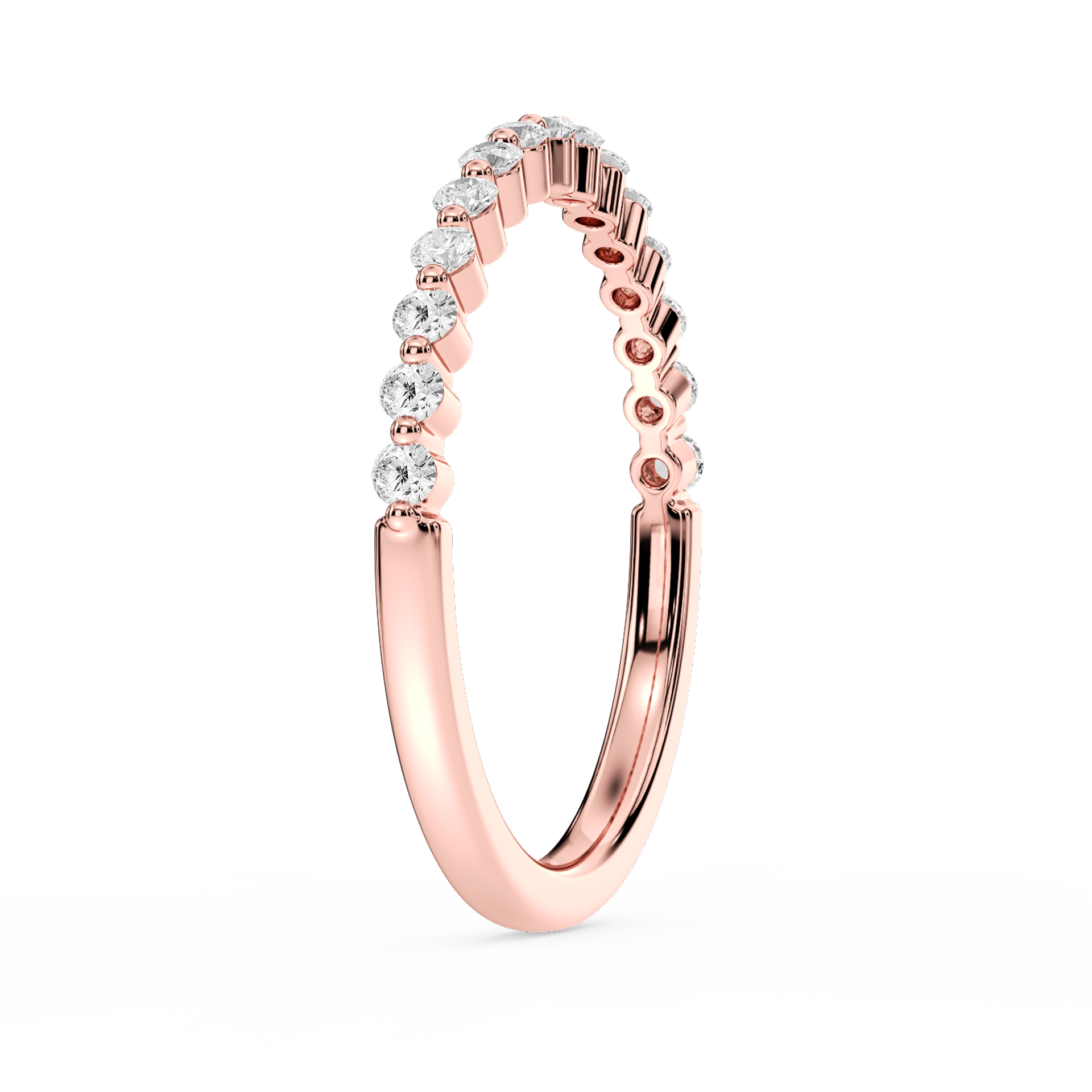 Lovea Melodie Trauring – Geteilte Krappen – Roségold