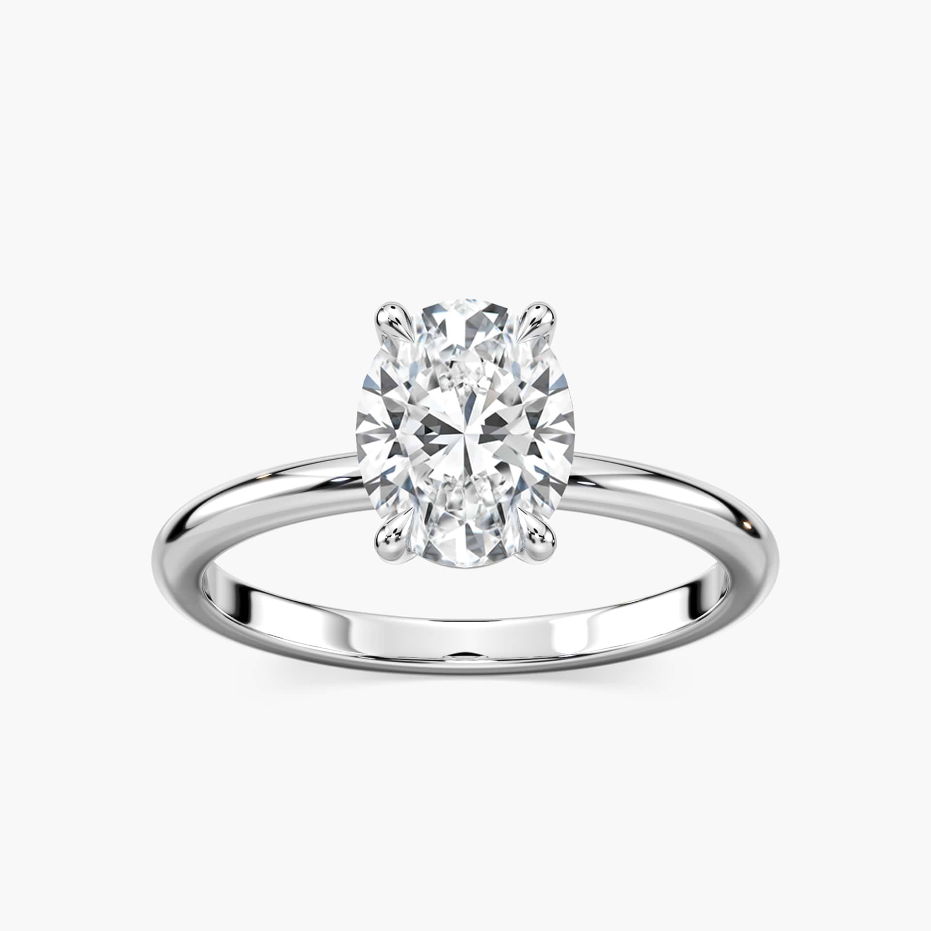 Lovea Clara Solitaire Verlobungsring Ovalschliff – Weißgold