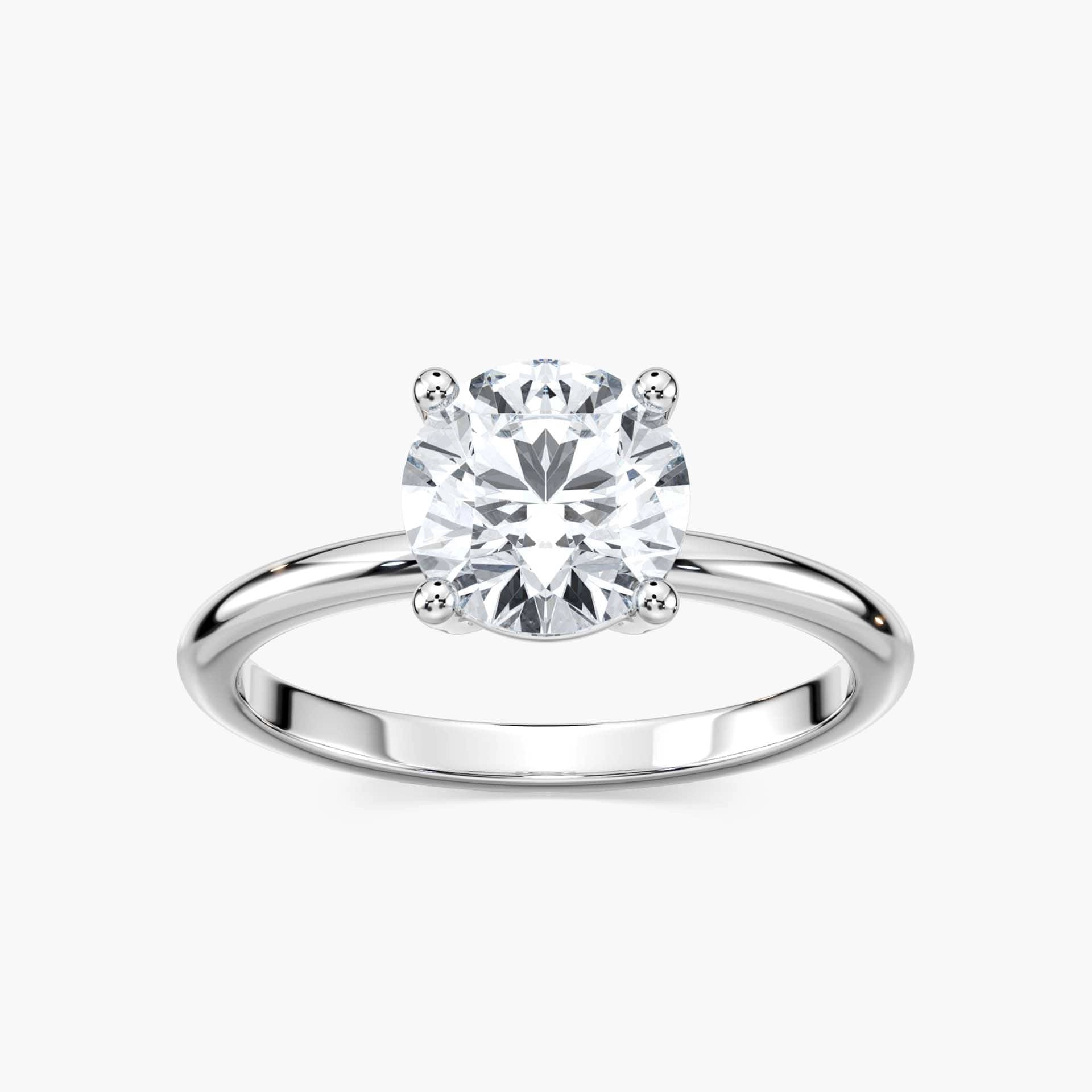Lovea Clara Solitaire Verlobungsring Rundschliff – Weißgold
