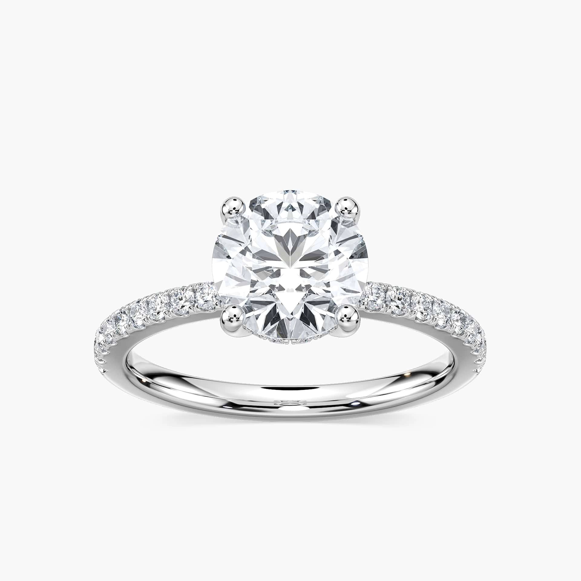 Lovea Luisa Hidden Halo Verlobungsring Rundschliff – Weißgold