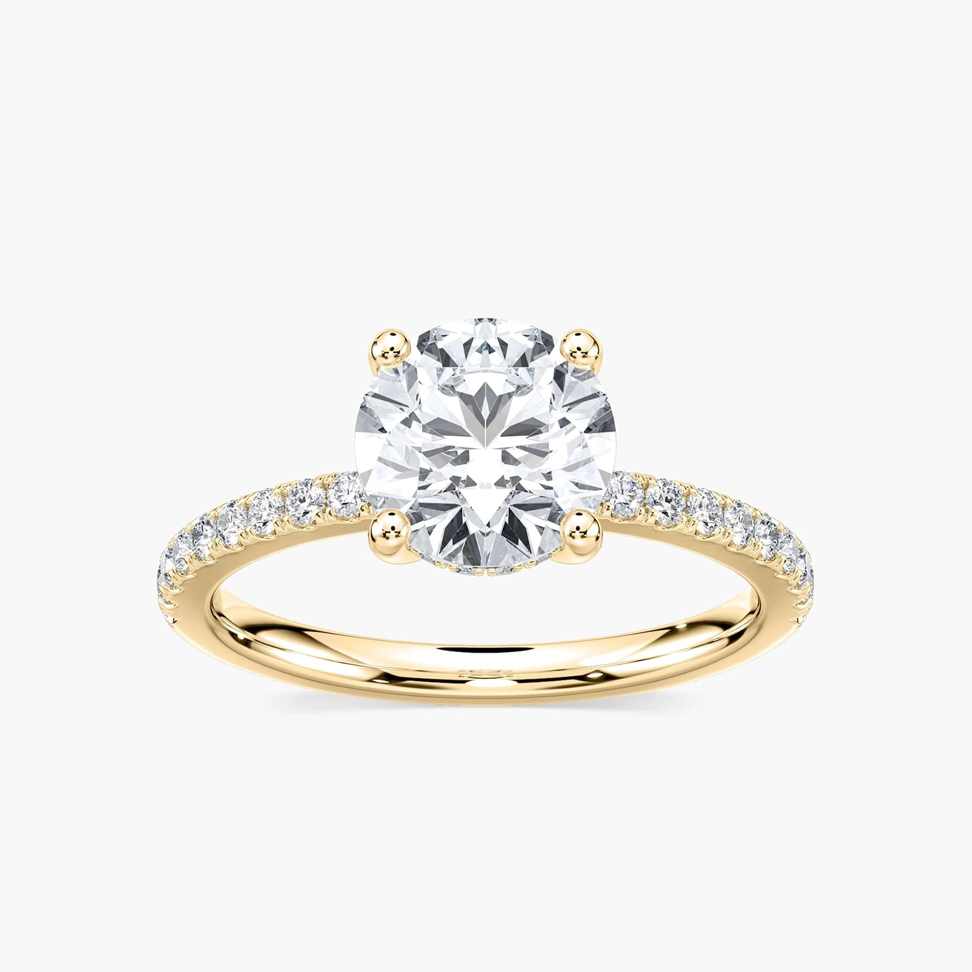 Lovea Luisa Hidden Halo Verlobungsring Rundschliff – Gelbgold