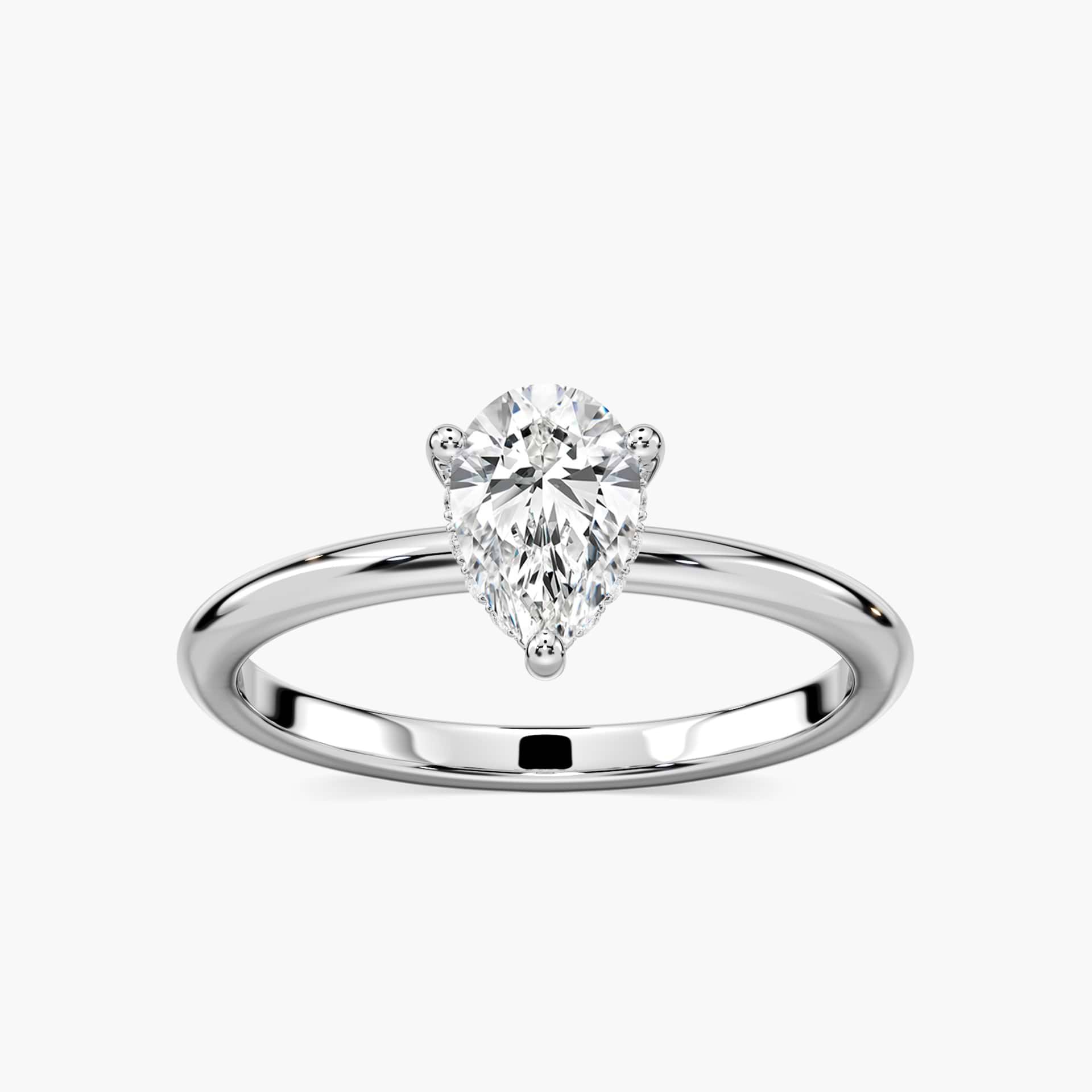Lovea Greta Hidden Halo Verlobungsring Tropfenschliff – Weißgold