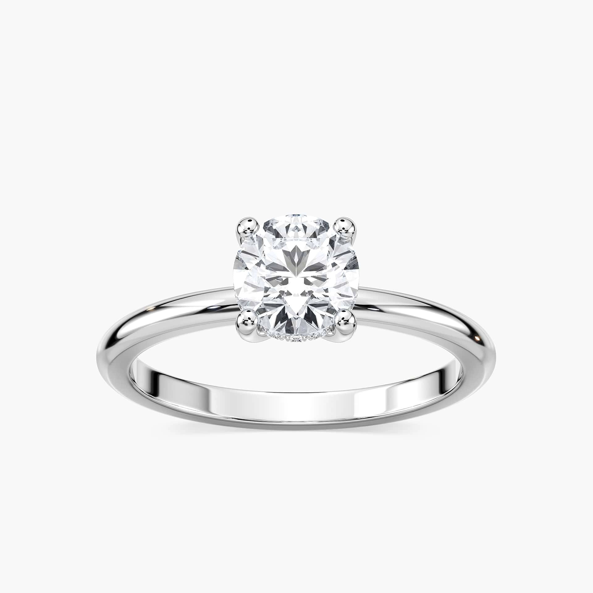 Lovea Greta Hidden Halo Verlobungsring Rundschliff – Weißgold