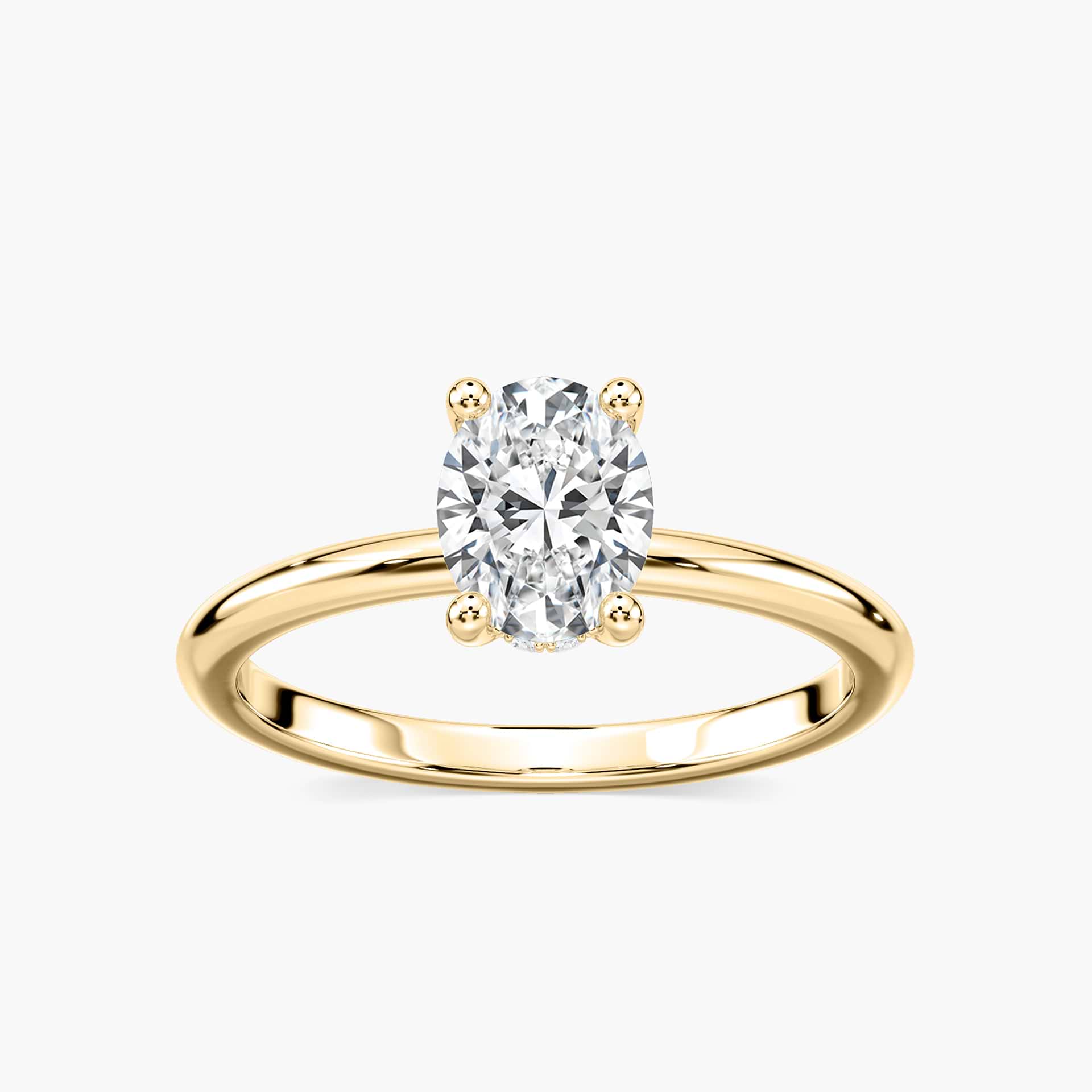Lovea Greta Hidden Halo Verlobungsring Ovalschliff – Gelbgold