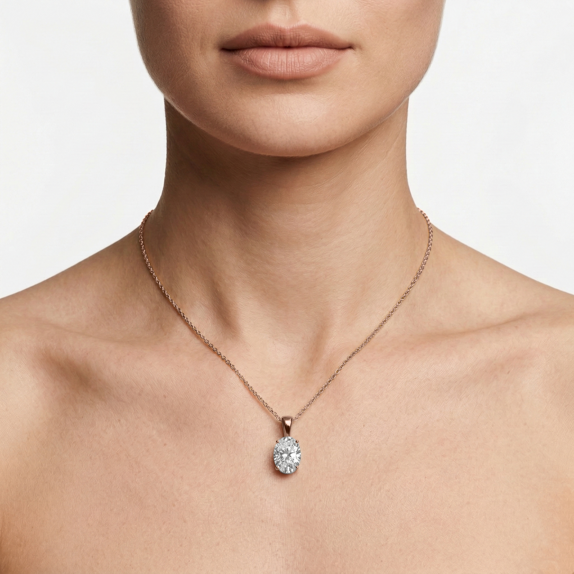 Lovea Lina Anhänger – Ovalschliff – Roségold