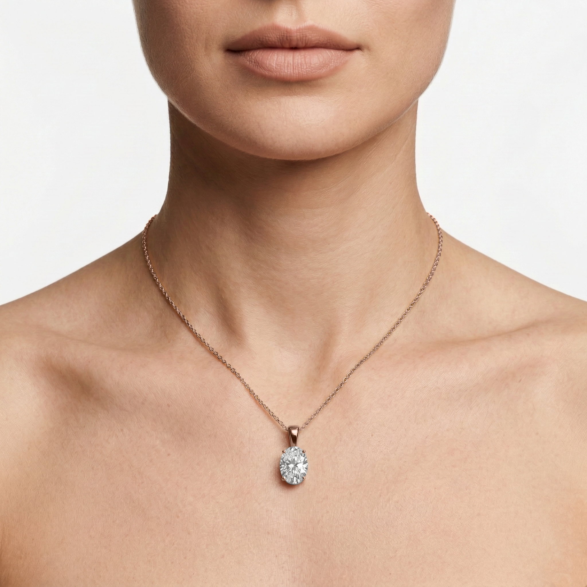 Lovea Lina Anhänger – Ovalschliff – Roségold