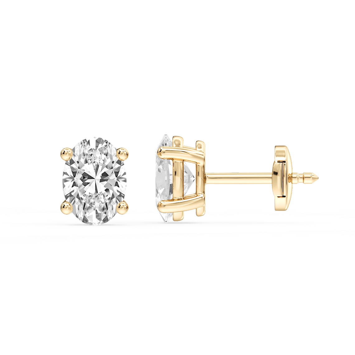 Lovea Mia Ohrstecker Sicherheitsverschluss – Ovalschliff – Gelbgold