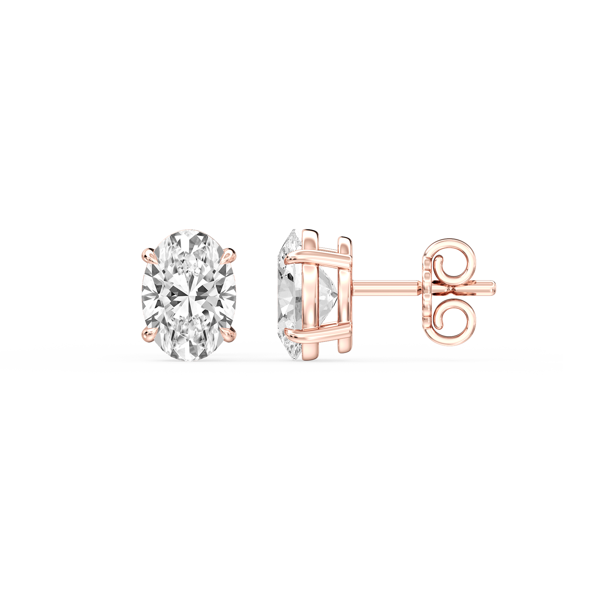 Lovea Lena Ohrstecker Steckverschluss – Ovalschliff – Roségold