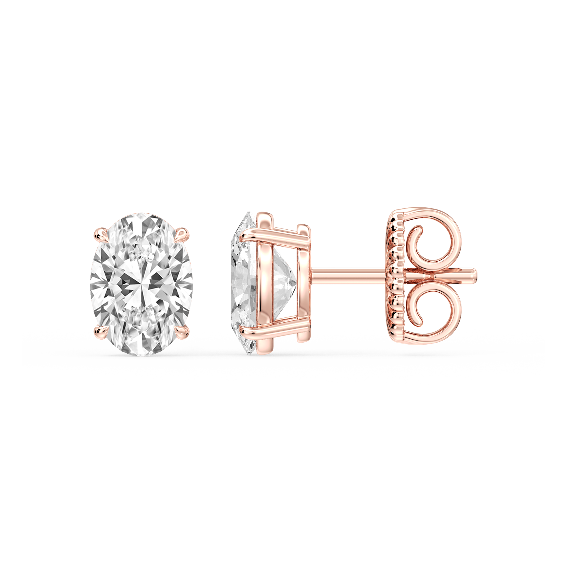 Lovea Lena Ohrstecker Steckverschluss – Ovalschliff – Roségold