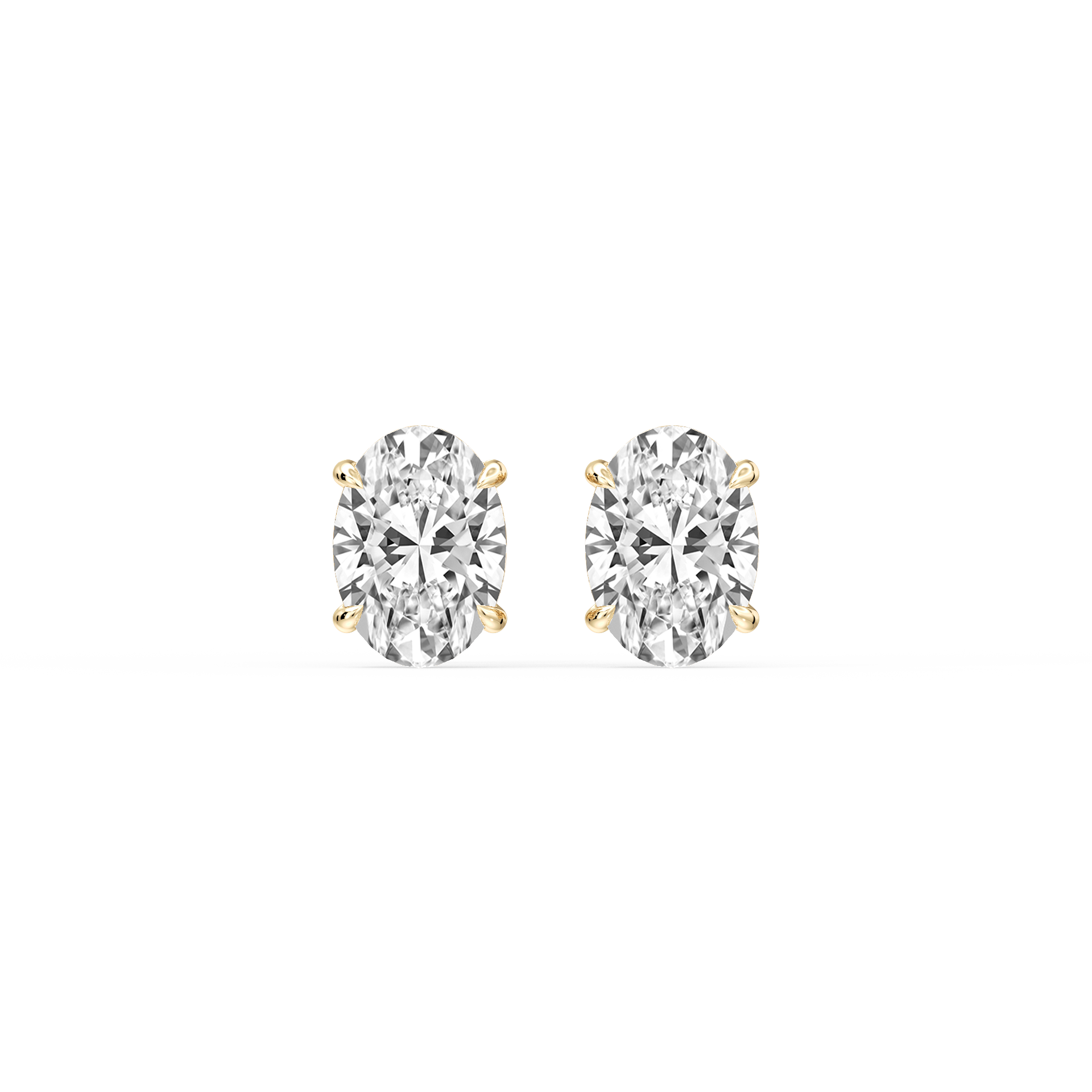Lovea Lena Ohrstecker Steckverschluss – Ovalschliff – Gelbgold