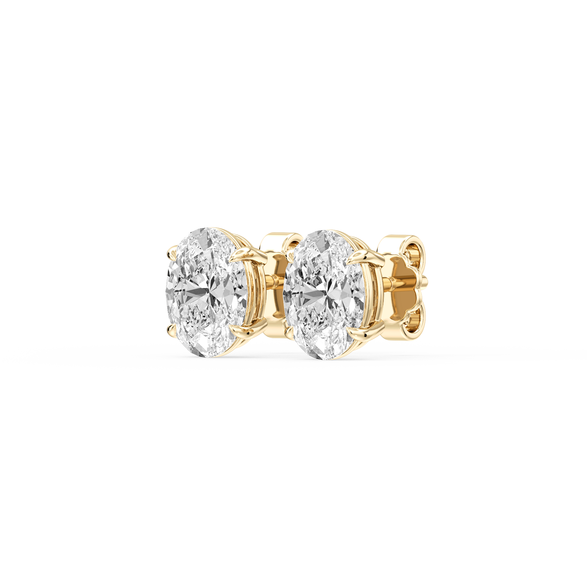 Lovea Lena Ohrstecker Steckverschluss – Ovalschliff – Gelbgold