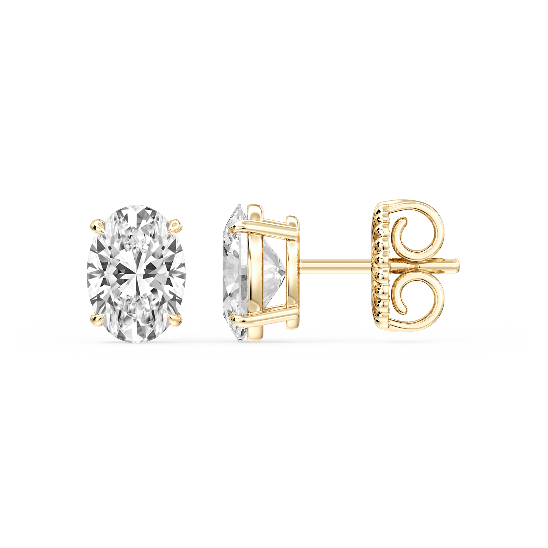 Lovea Lena Ohrstecker Steckverschluss – Ovalschliff – Gelbgold