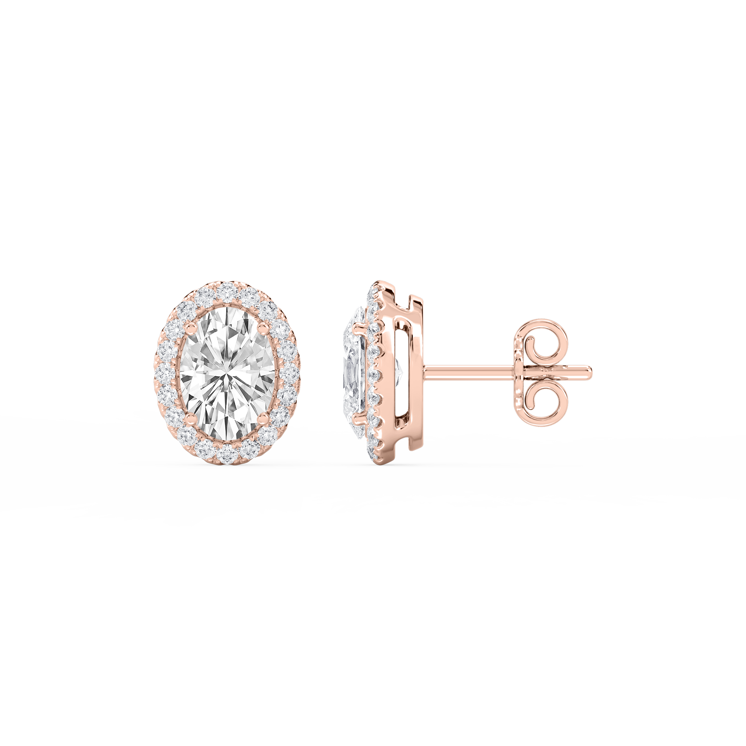 Lovea Pia Ohrstecker – Ovalschliff – Roségold