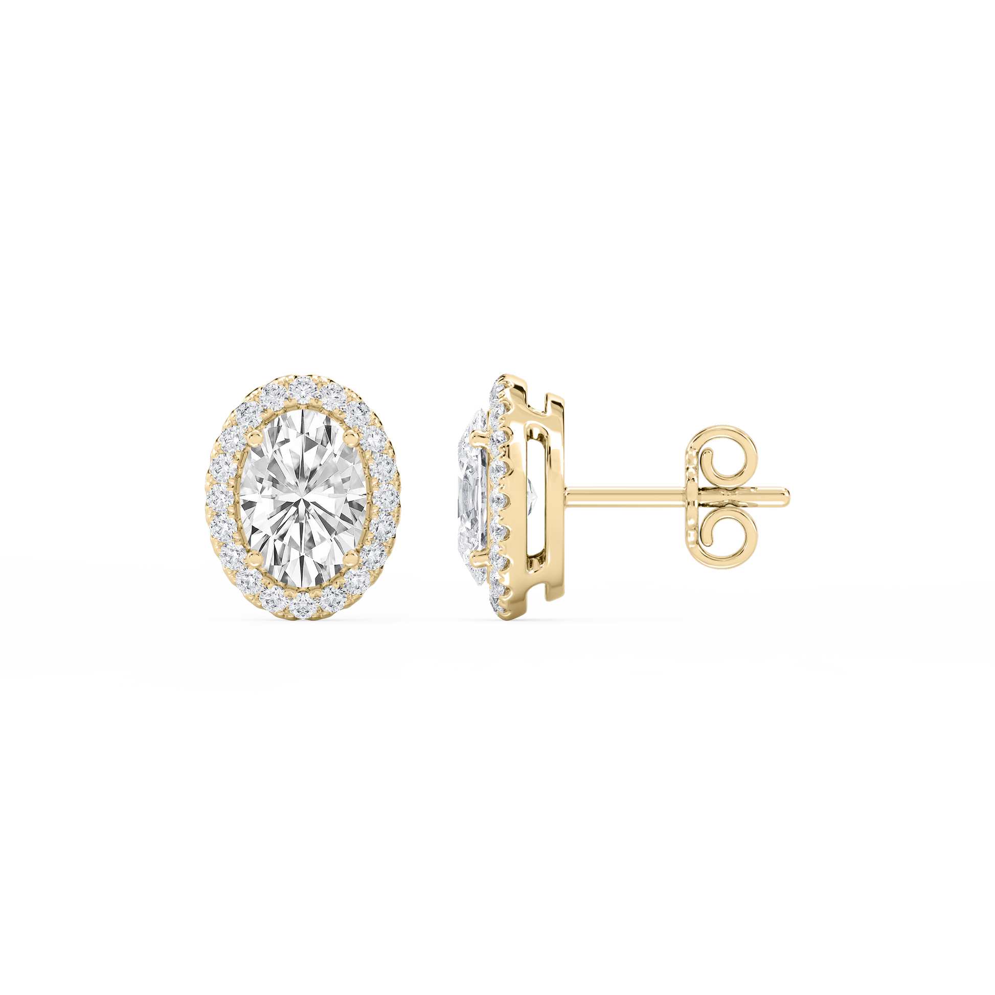 Lovea Pia Ohrstecker – Ovalschliff – Gelbgold