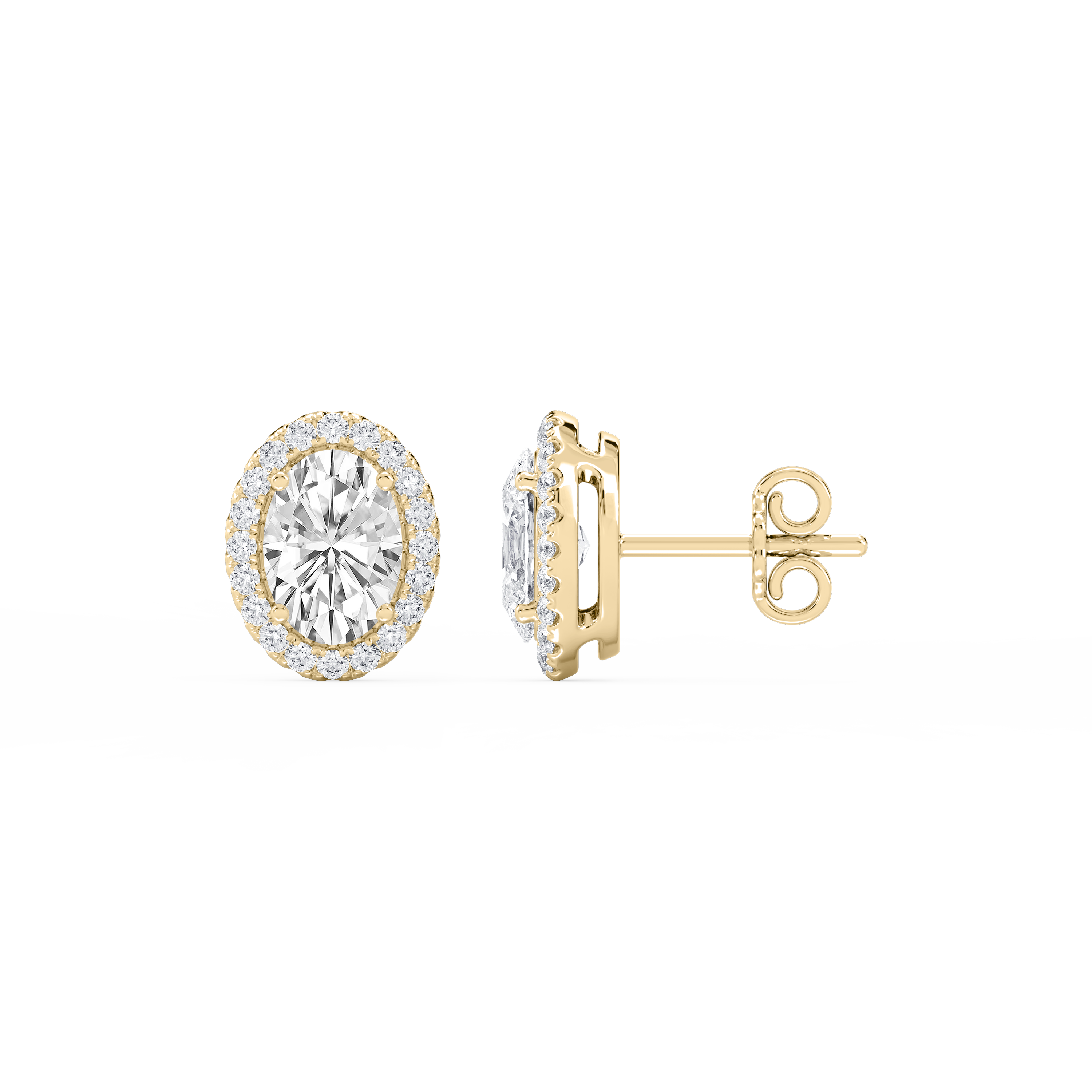 Lovea Pia Ohrstecker – Ovalschliff – Gelbgold
