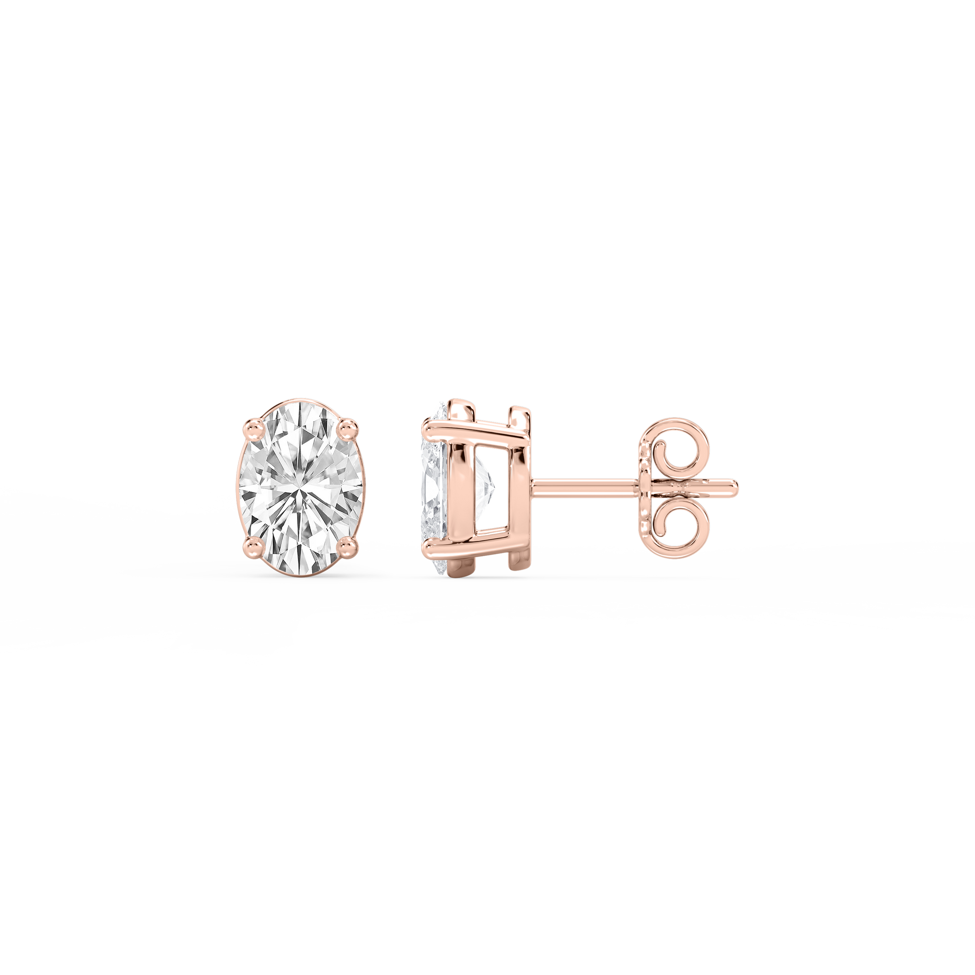 Lovea Mia Ohrstecker Steckverschluss – Ovalschliff – Roségold