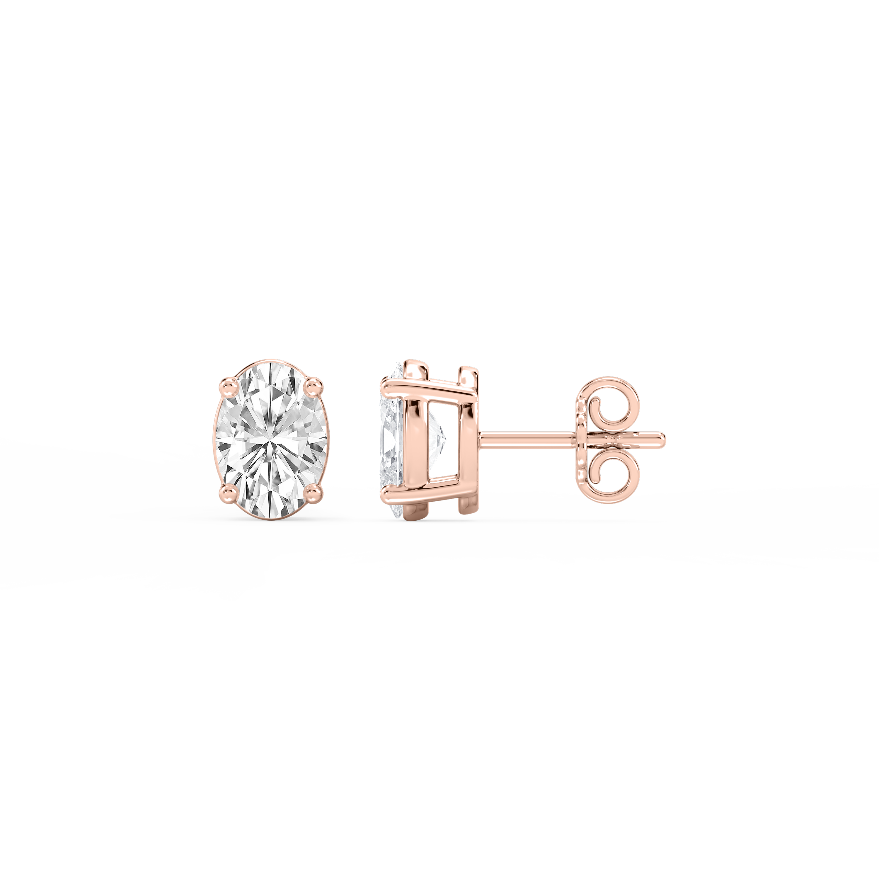 Lovea Mia Ohrstecker Steckverschluss – Ovalschliff – Roségold