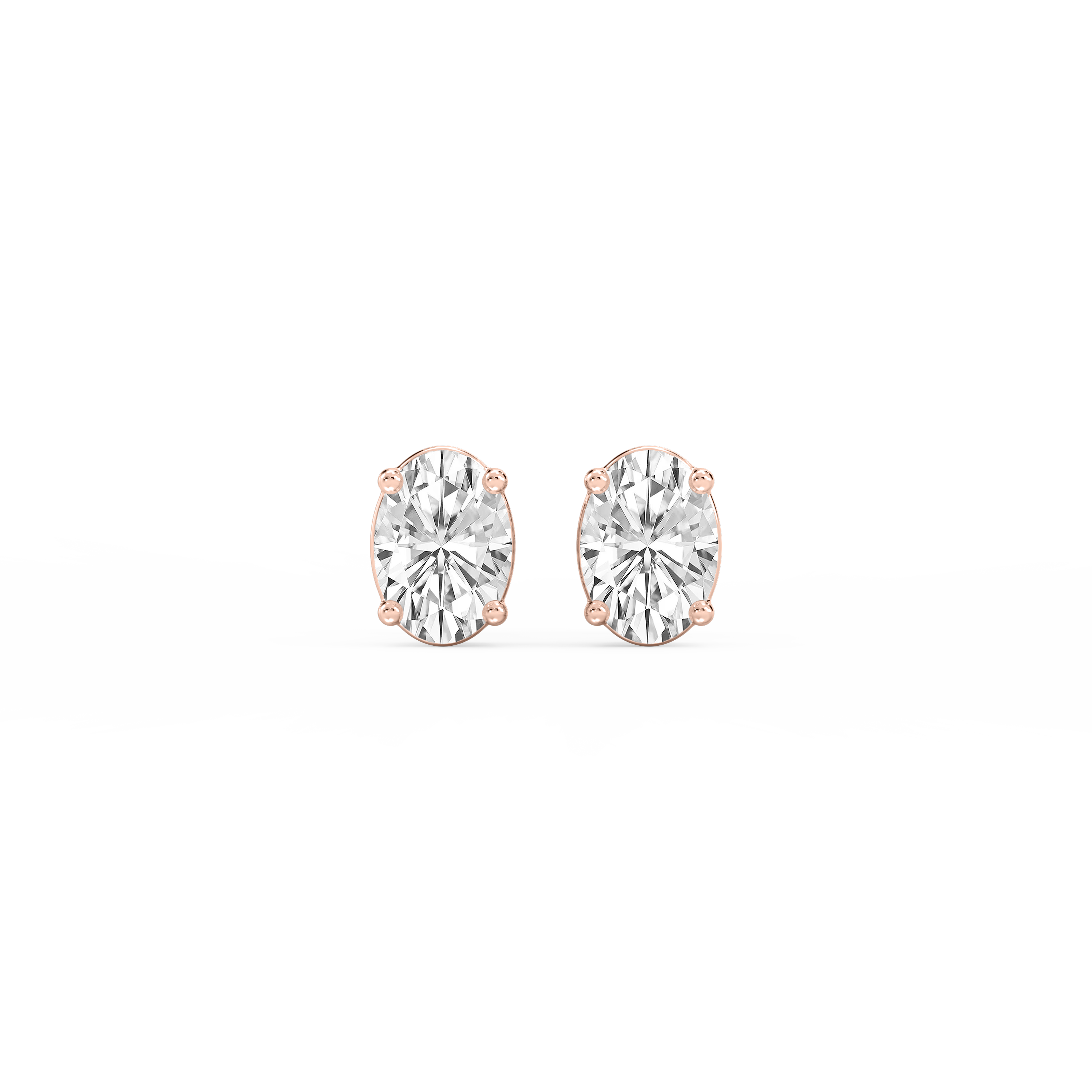 Lovea Mia Ohrstecker Steckverschluss – Ovalschliff – Roségold