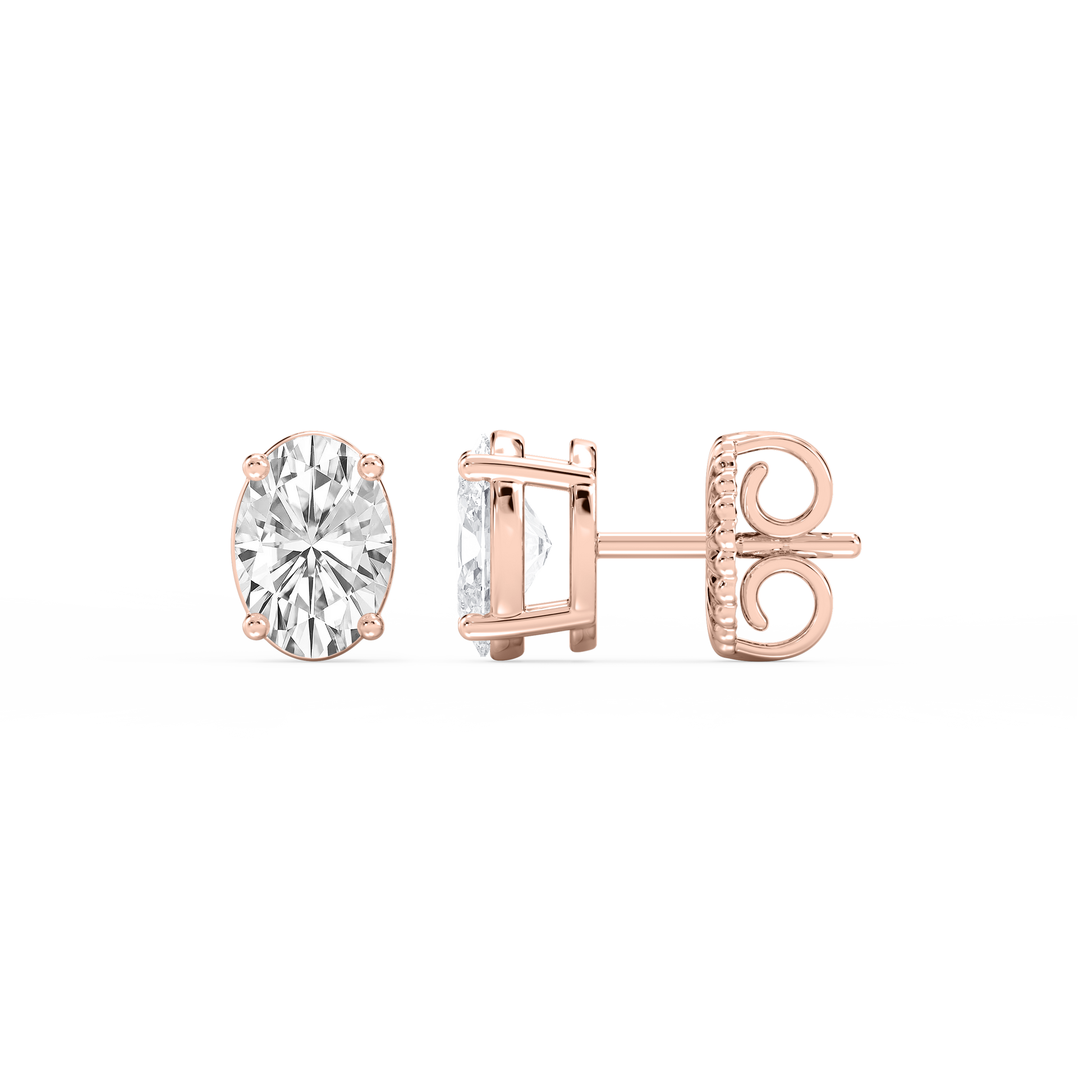 Lovea Mia Ohrstecker Steckverschluss – Ovalschliff – Roségold