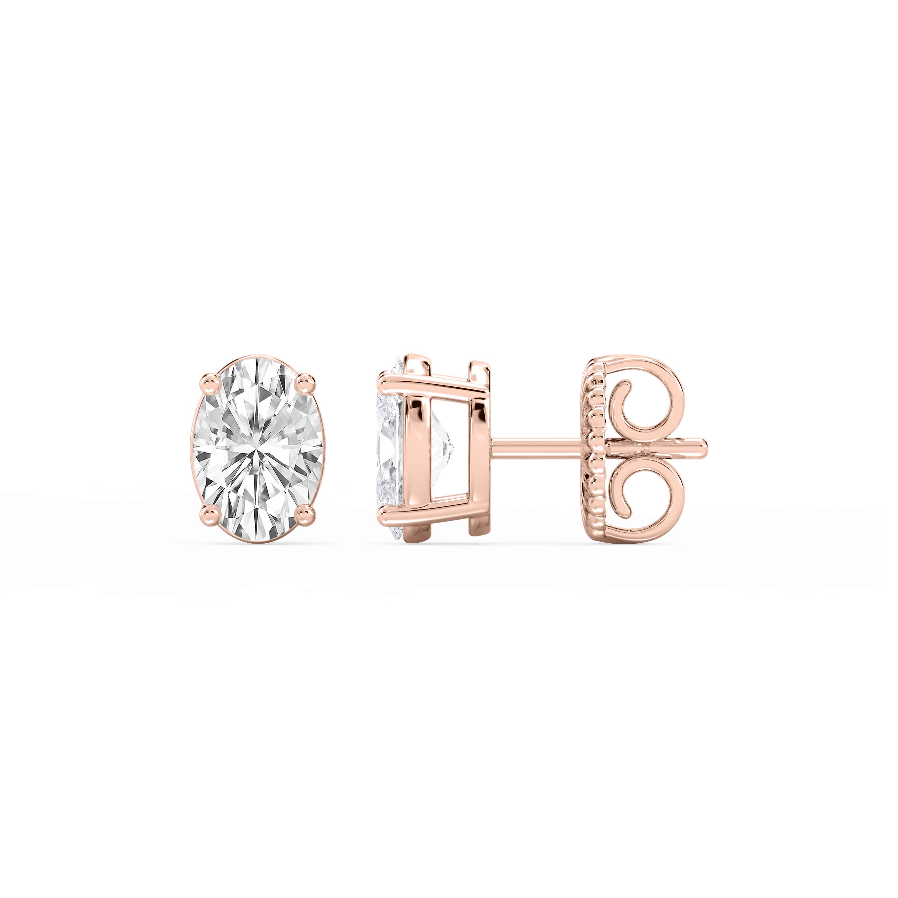 Lovea Mia Ohrstecker Steckverschluss – Ovalschliff – Roségold