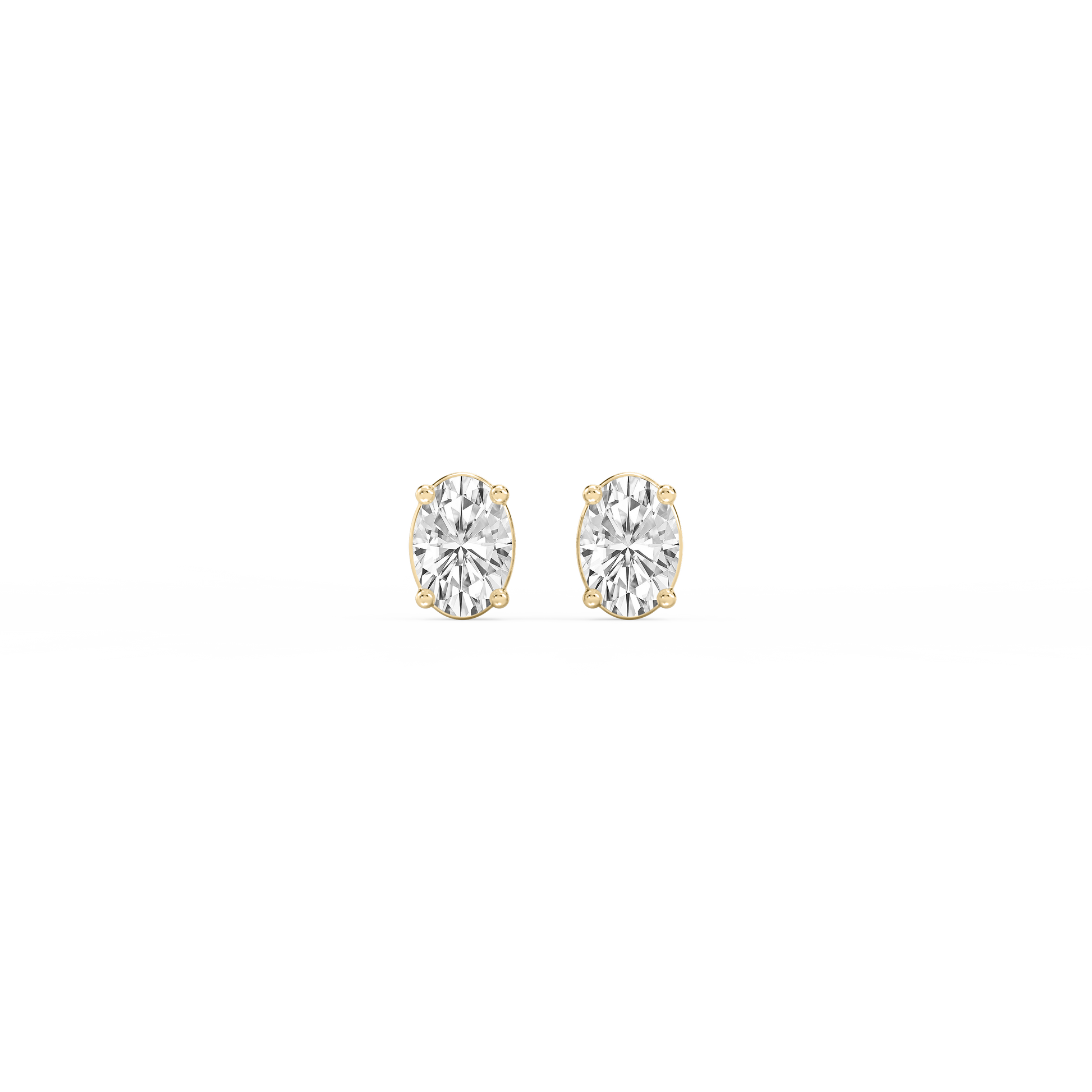 Lovea Mia Ohrstecker Steckverschluss – Ovalschliff – Gelbgold
