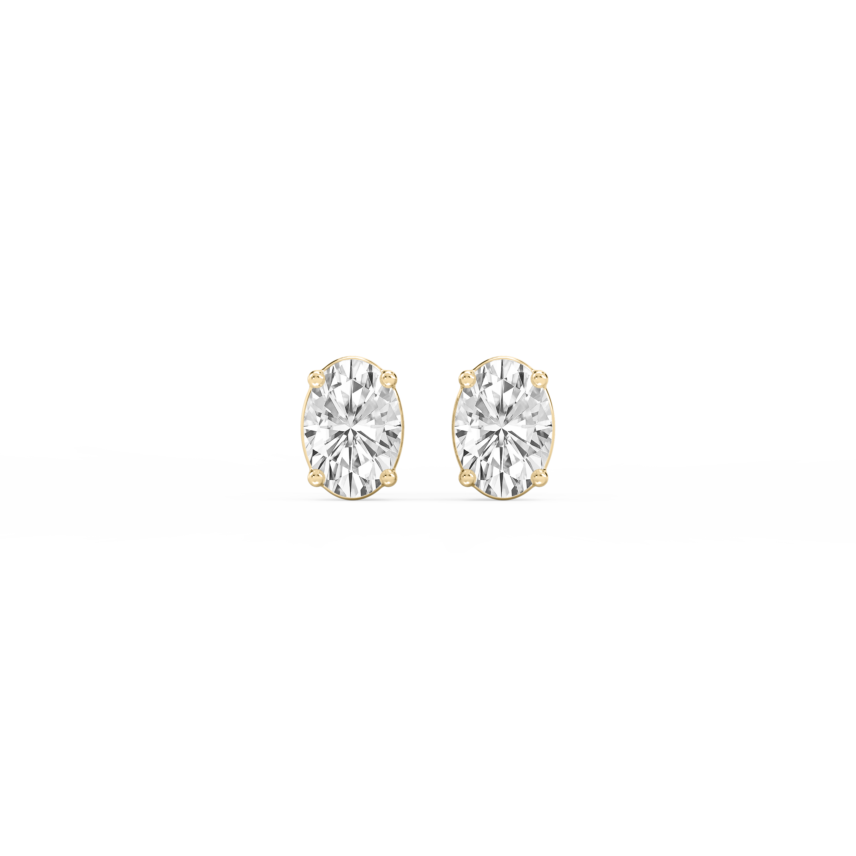 Lovea Mia Ohrstecker Steckverschluss – Ovalschliff – Gelbgold