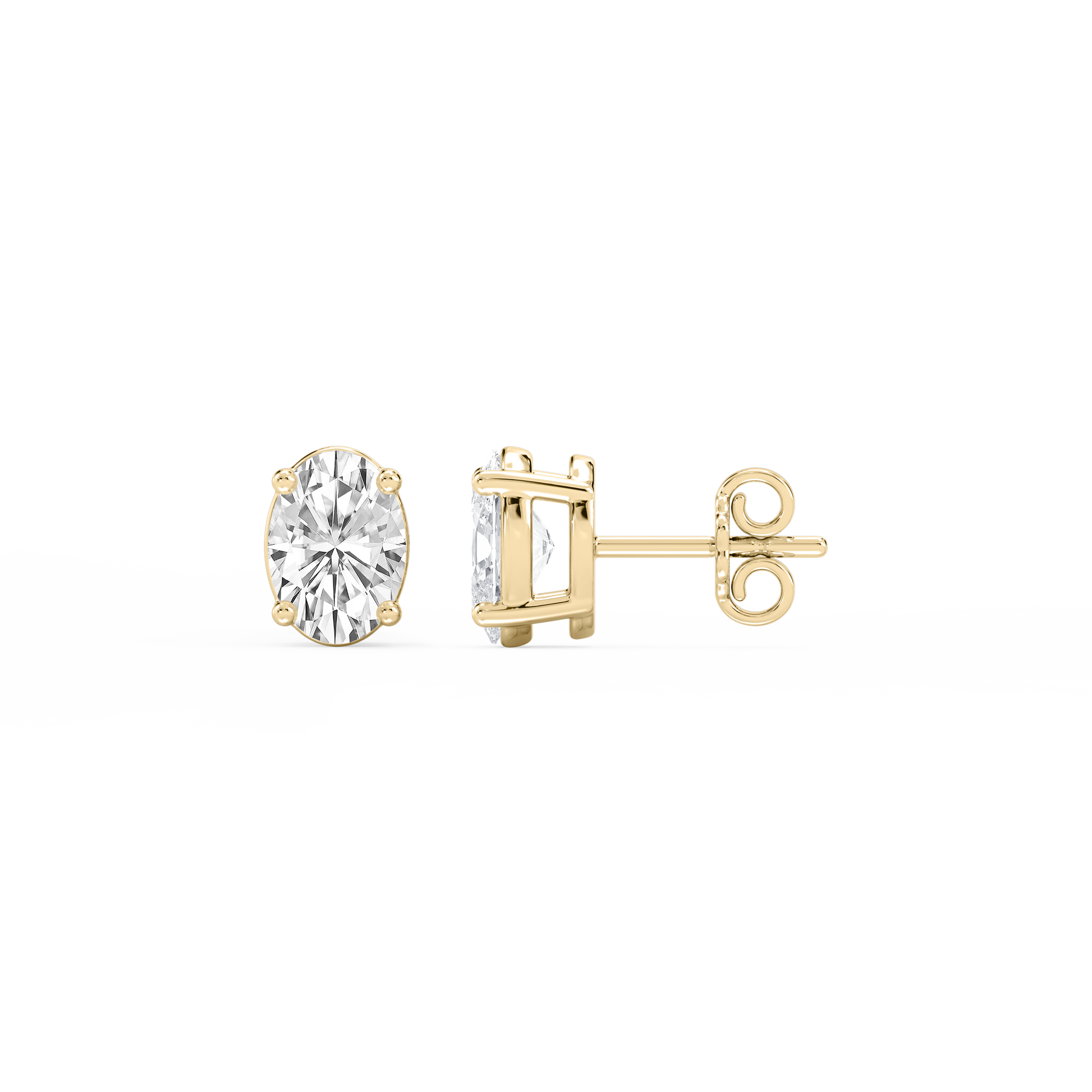 Lovea Mia Ohrstecker Steckverschluss – Ovalschliff – Gelbgold
