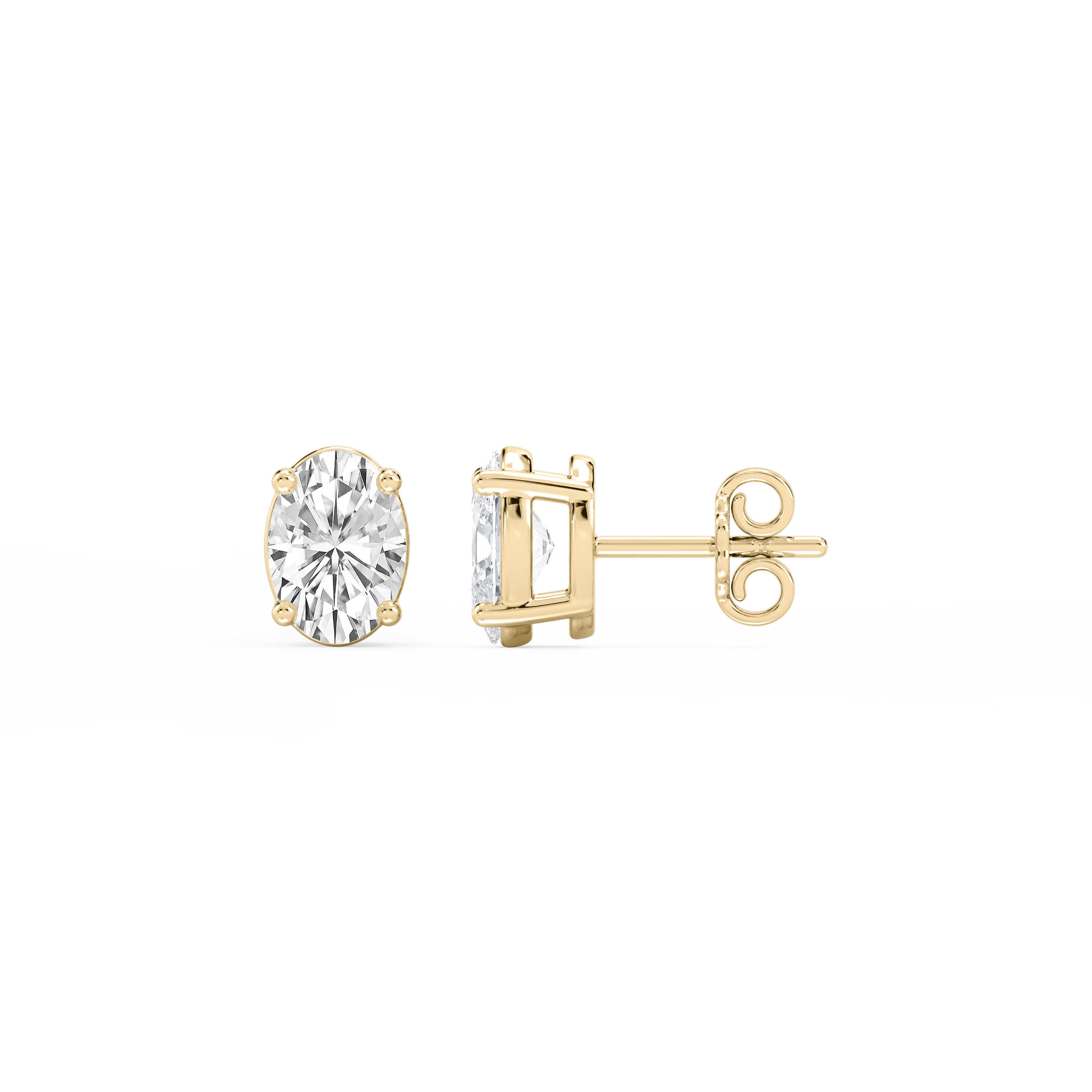 Lovea Mia Ohrstecker Steckverschluss – Ovalschliff – Gelbgold