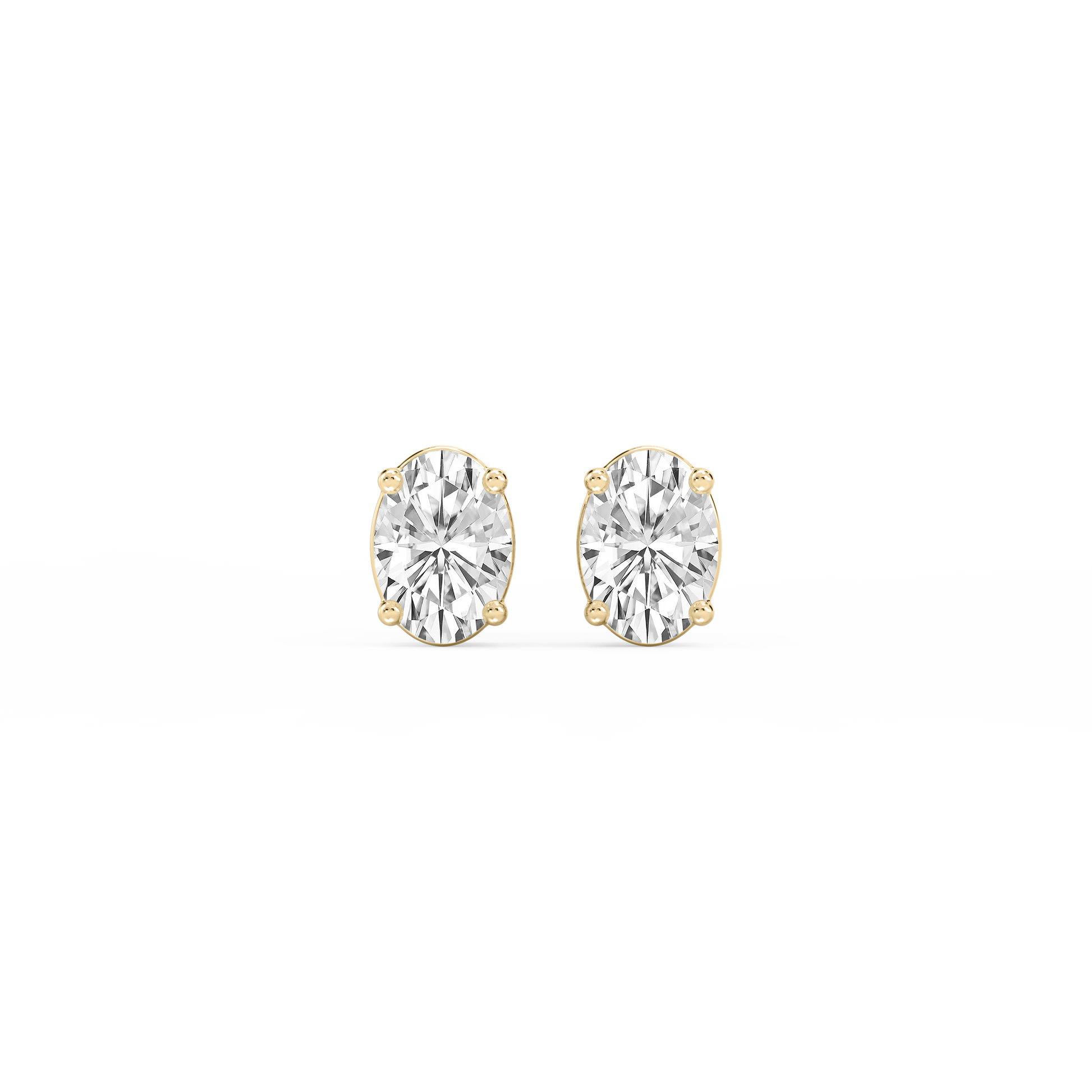 Lovea Mia Ohrstecker Steckverschluss – Ovalschliff – Gelbgold
