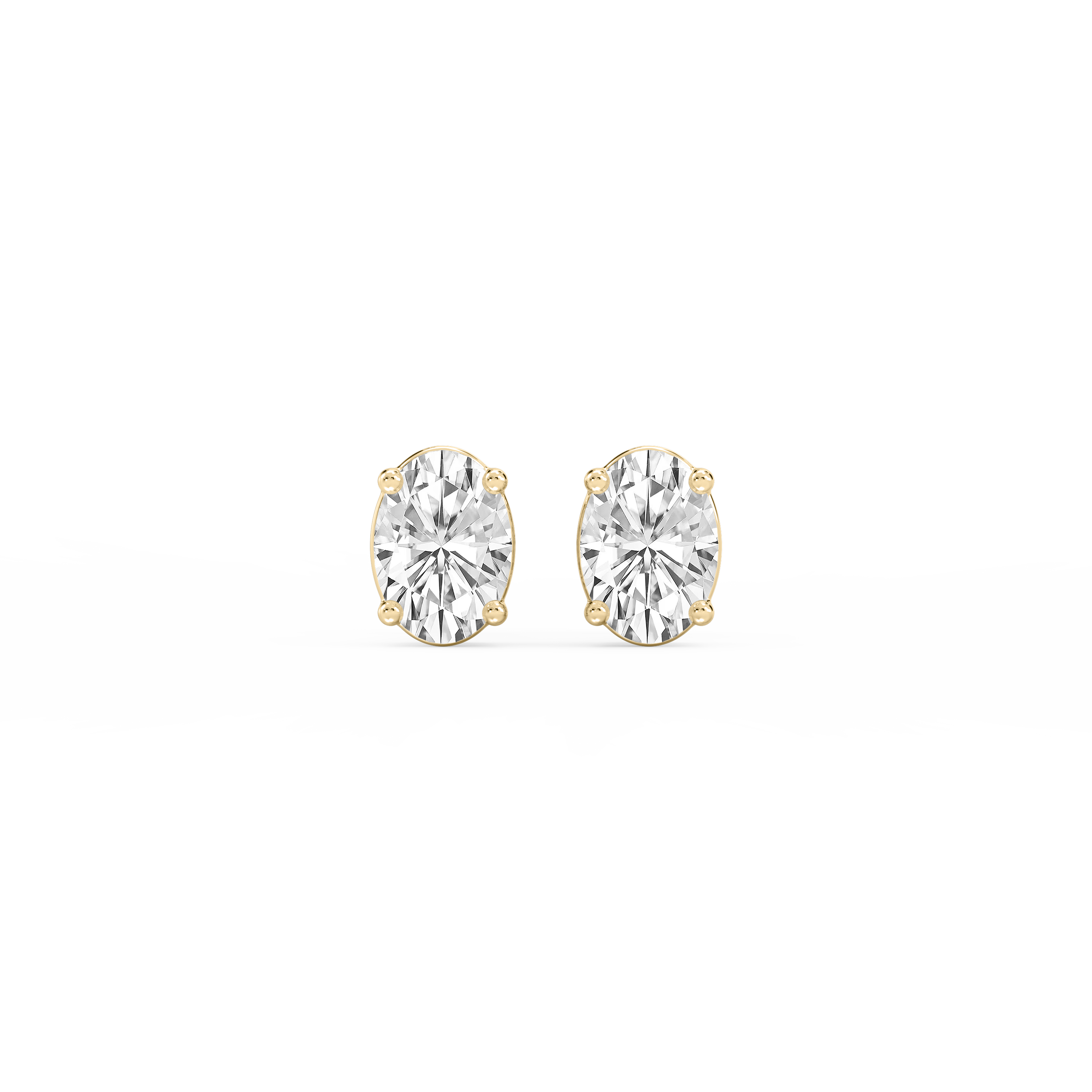 Lovea Mia Ohrstecker Steckverschluss – Ovalschliff – Gelbgold