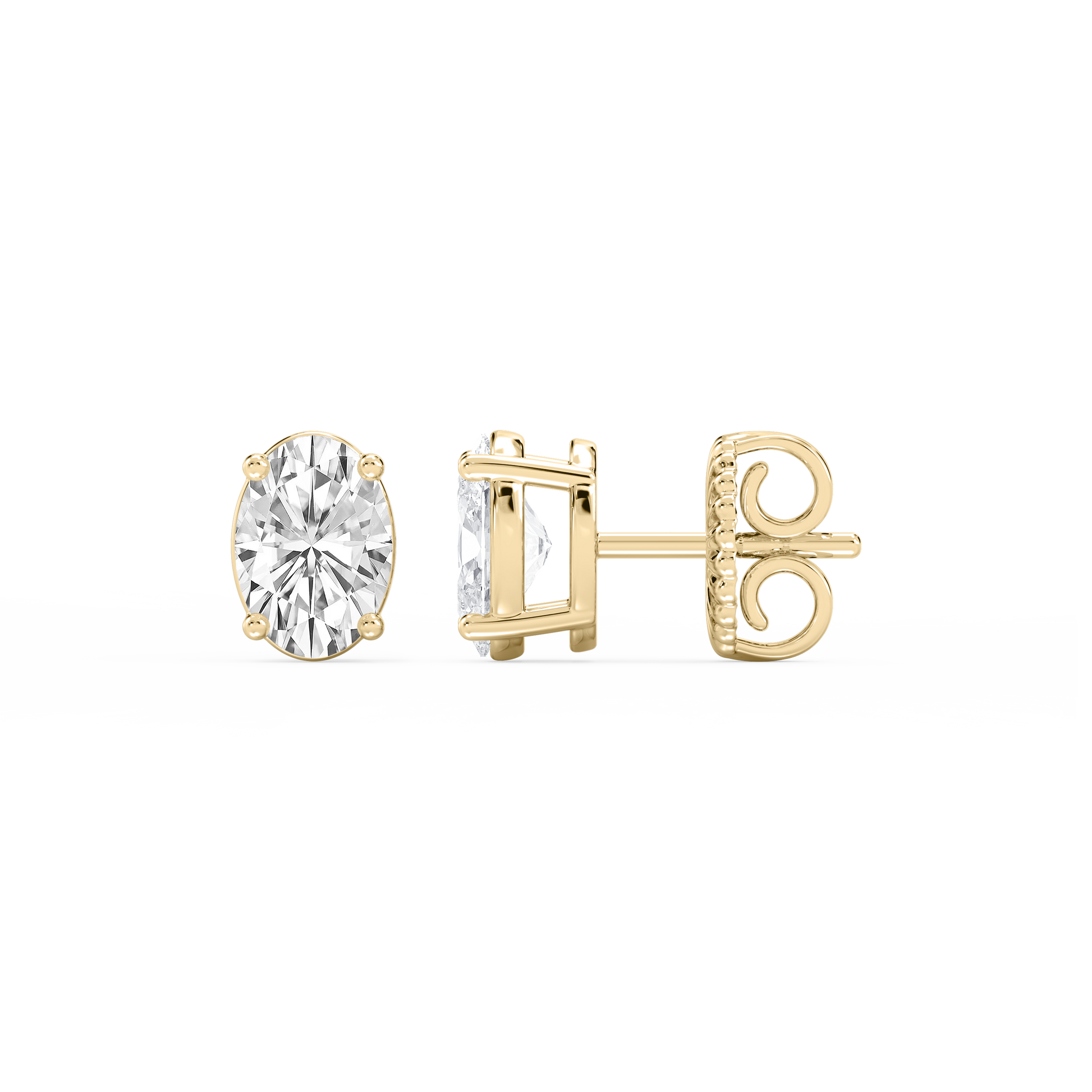 Lovea Mia Ohrstecker Steckverschluss – Ovalschliff – Gelbgold