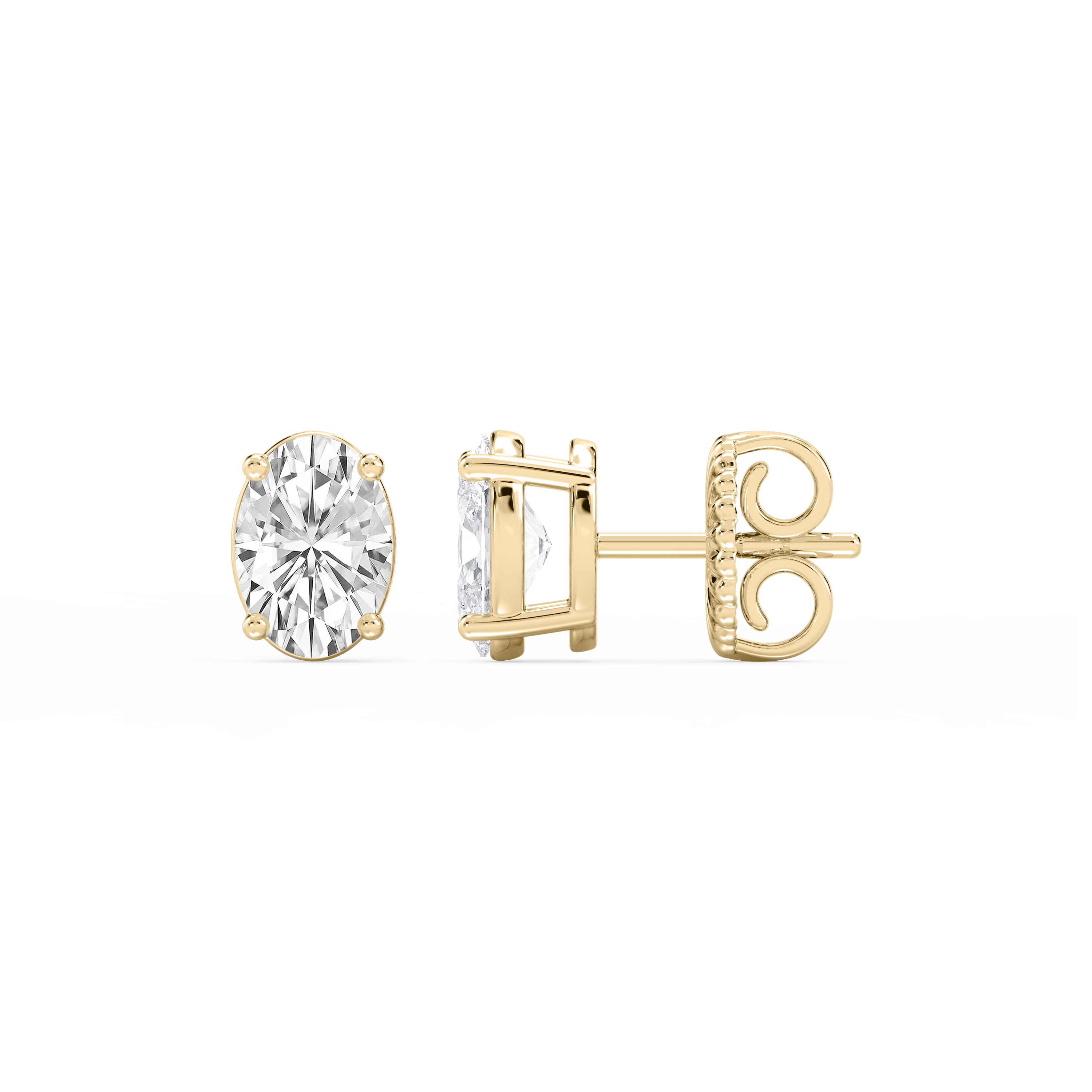 Lovea Mia Ohrstecker Steckverschluss – Ovalschliff – Gelbgold