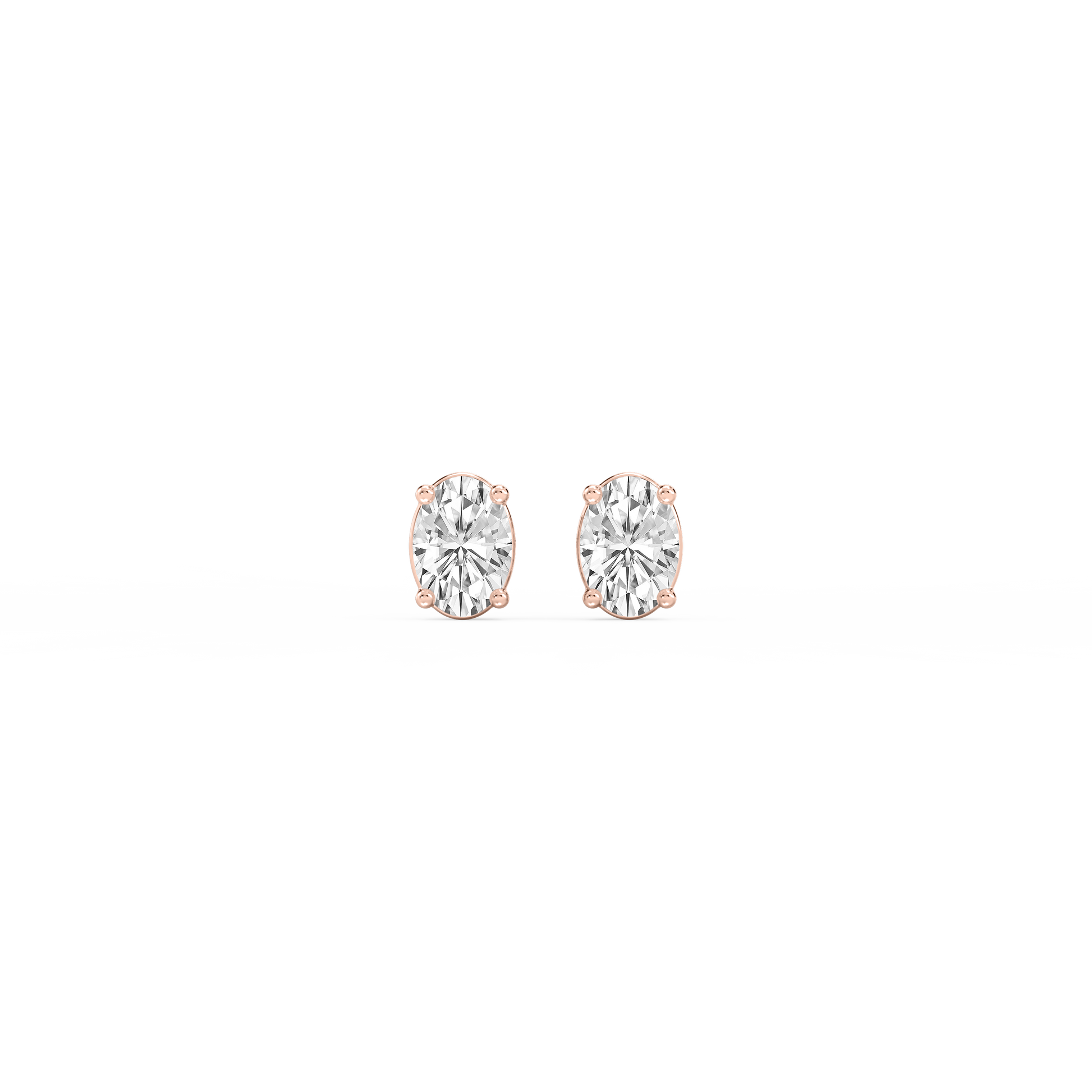 Lovea Mia Ohrstecker Schraubverschluss – Ovalschliff – Roségold