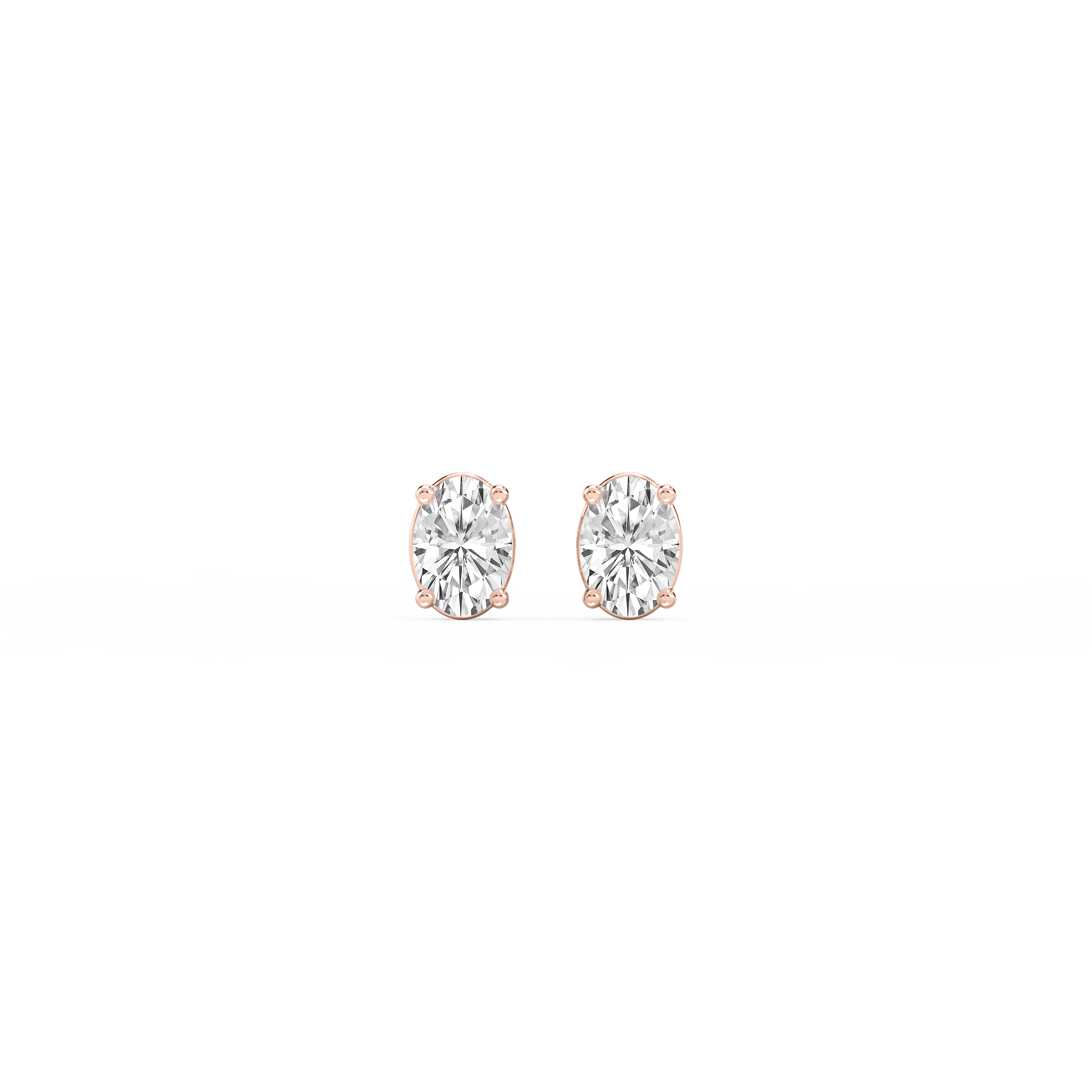 Lovea Mia Ohrstecker Schraubverschluss – Ovalschliff – Roségold