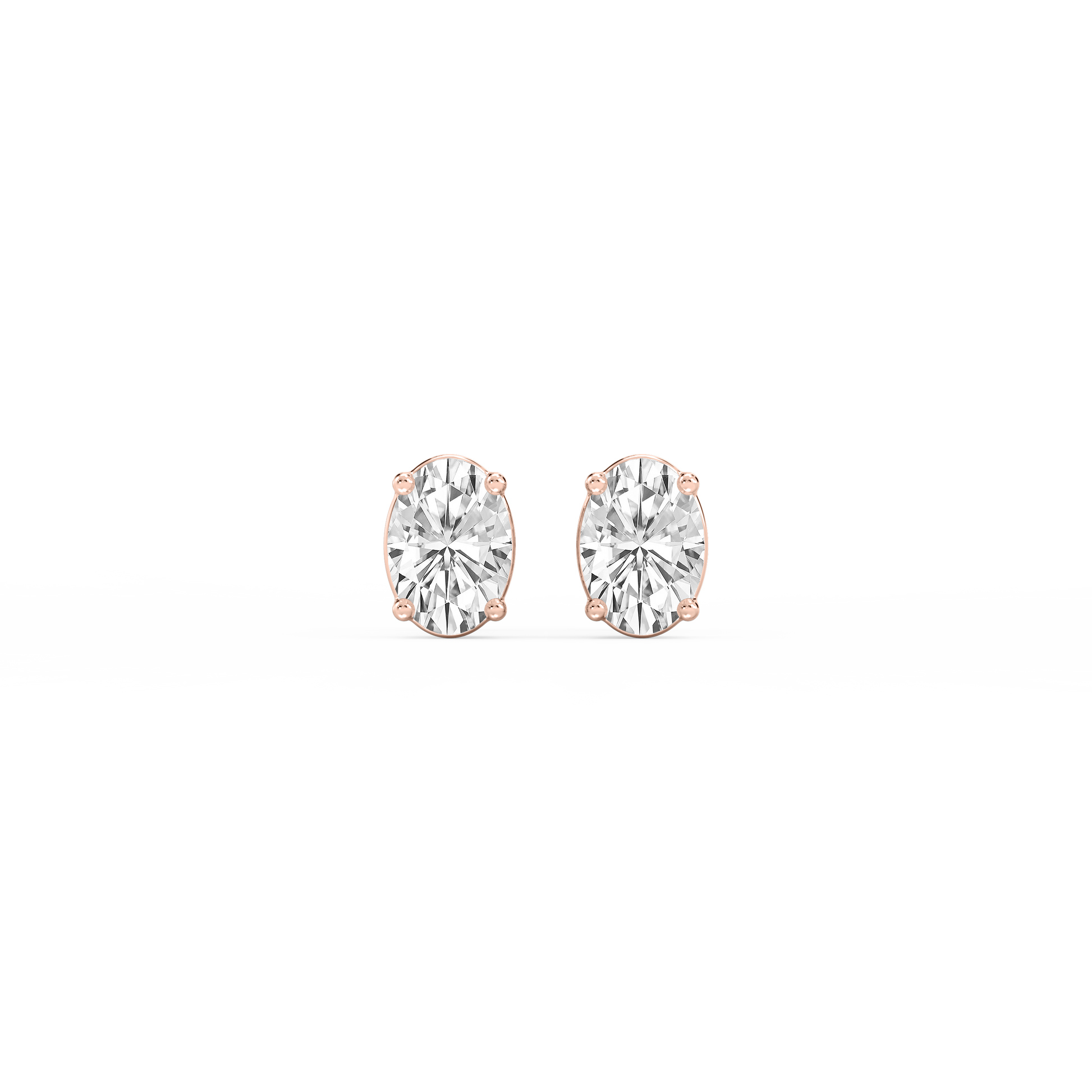 Lovea Mia Ohrstecker Schraubverschluss – Ovalschliff – Roségold