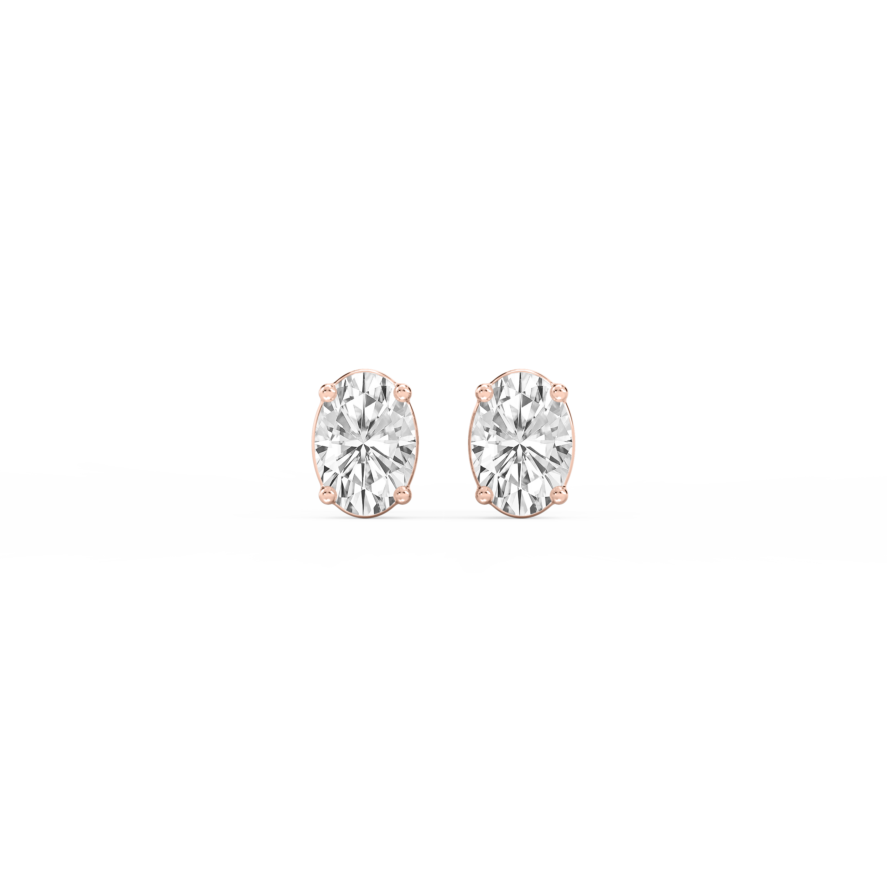 Lovea Mia Ohrstecker Schraubverschluss – Ovalschliff – Roségold