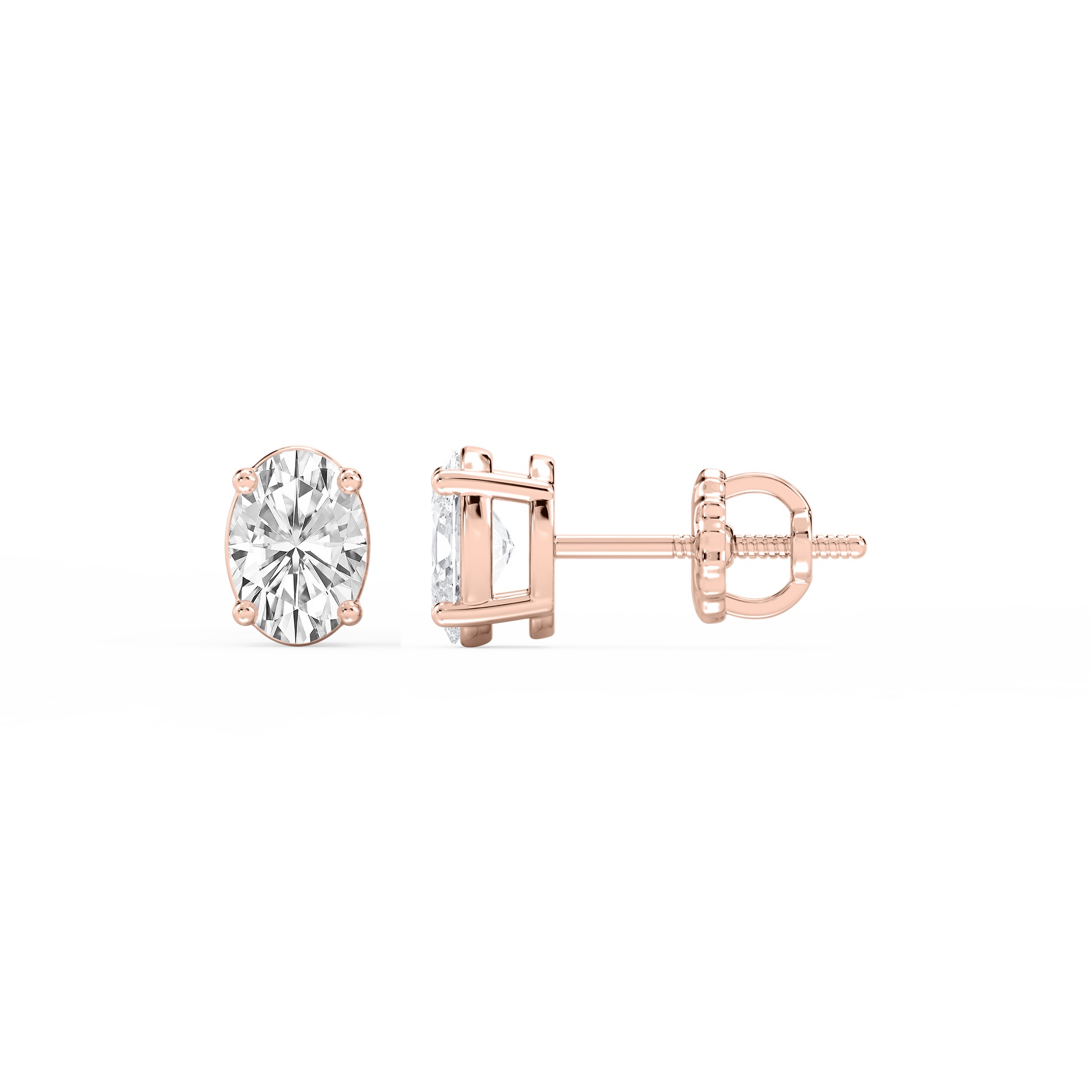 Lovea Mia Ohrstecker Schraubverschluss – Ovalschliff – Roségold