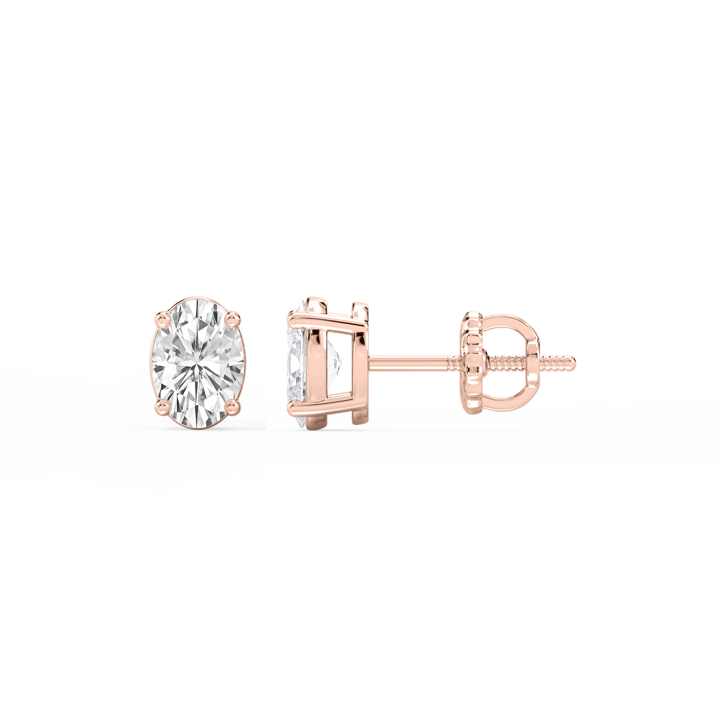 Lovea Mia Ohrstecker Schraubverschluss – Ovalschliff – Roségold