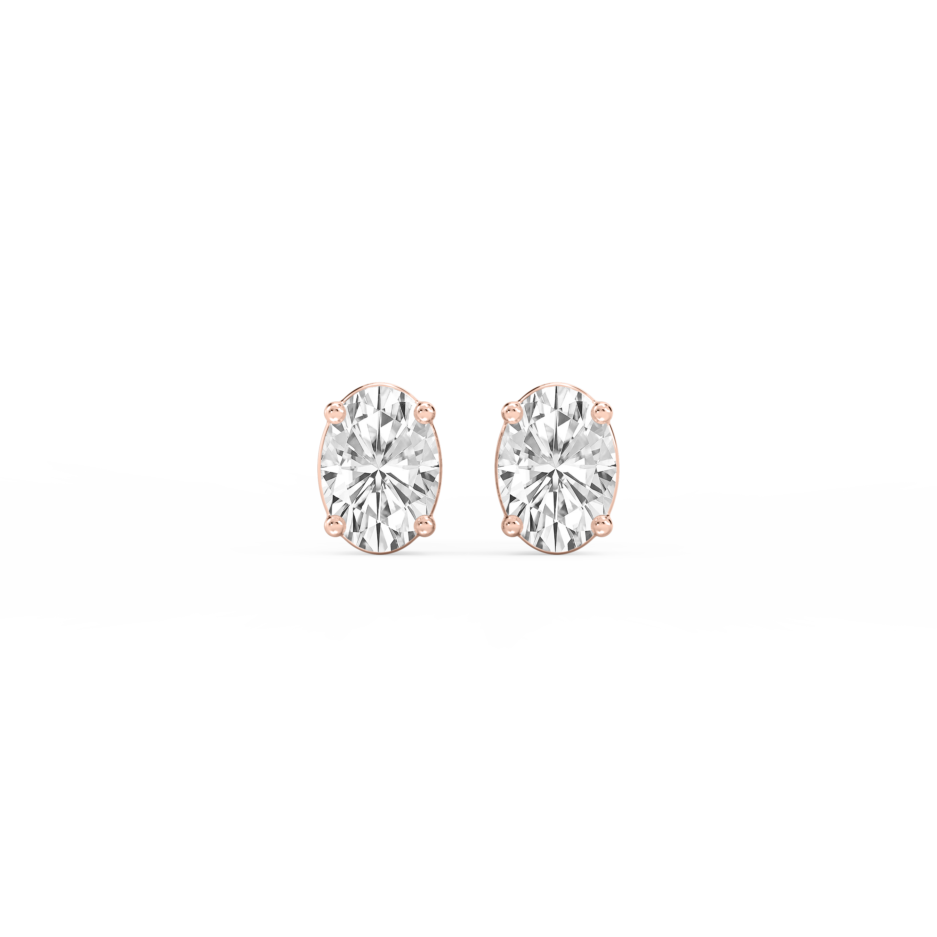 Lovea Mia Ohrstecker Schraubverschluss – Ovalschliff – Roségold
