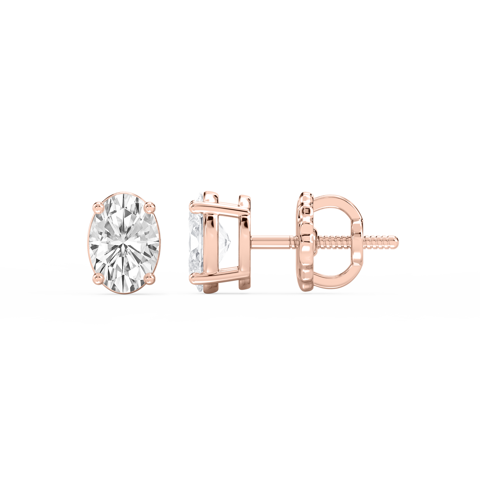 Lovea Mia Ohrstecker Schraubverschluss – Ovalschliff – Roségold