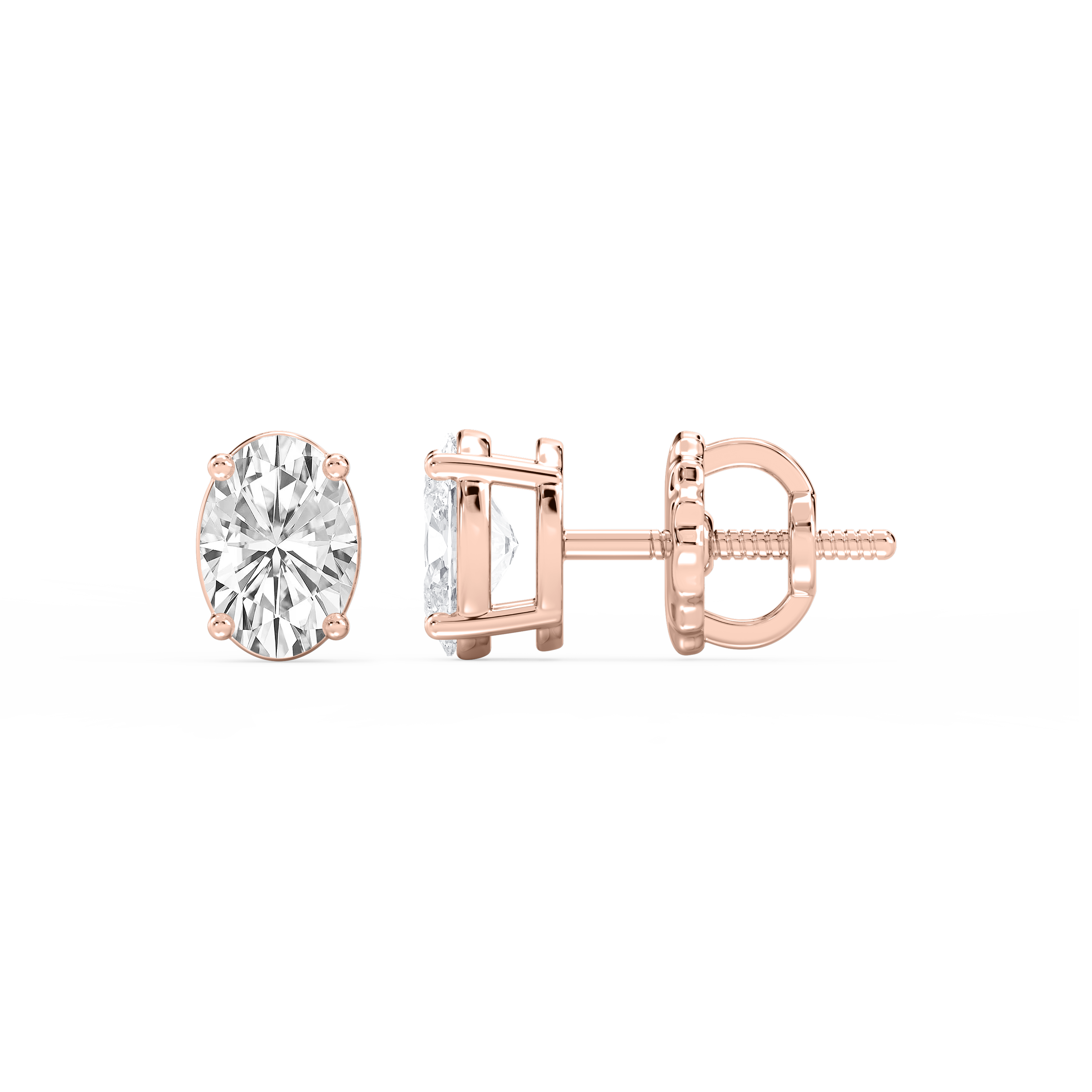 Lovea Mia Ohrstecker Schraubverschluss – Ovalschliff – Roségold