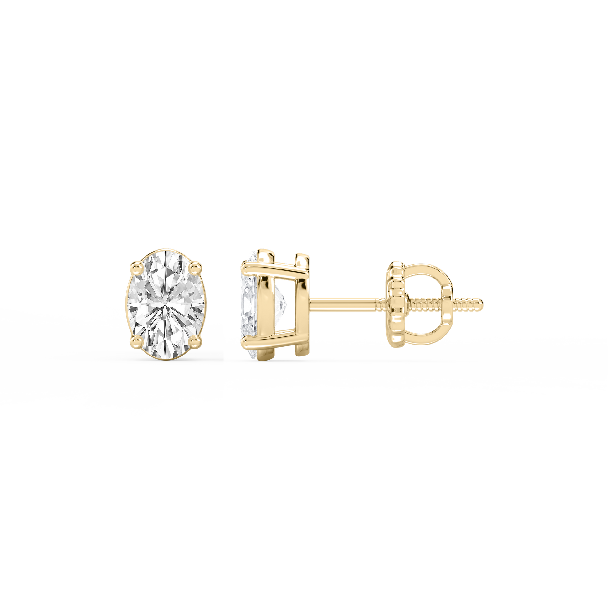 Lovea Mia Ohrstecker Schraubverschluss – Ovalschliff – Gelbgold