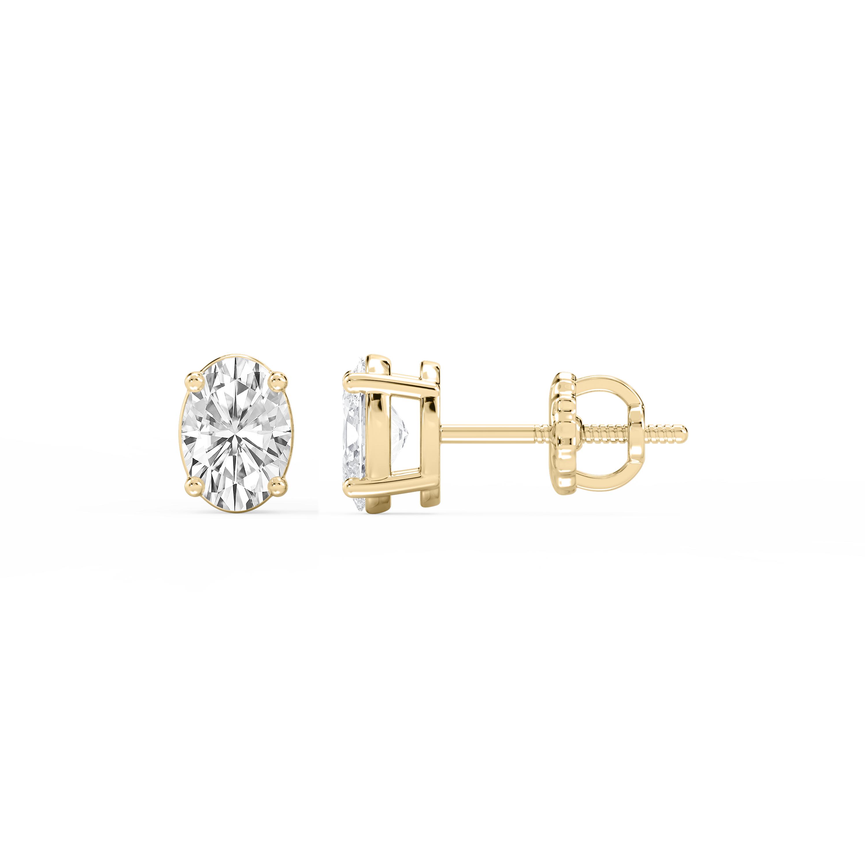 Lovea Mia Ohrstecker Schraubverschluss – Ovalschliff – Gelbgold
